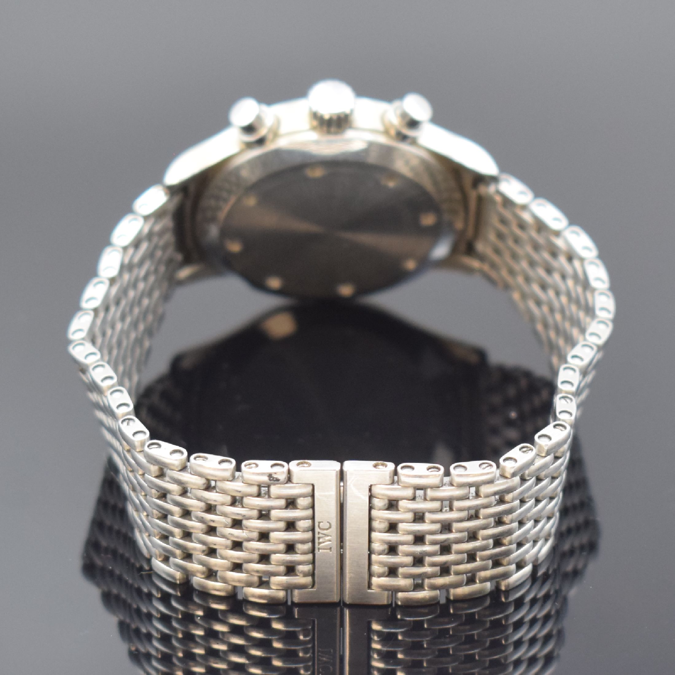 Detail b: IWC Herrenarmbanduhr "DER FLIEGERCHRONOGRAPH" Referenz 3741, quarz, Schweiz um 1992, Edelstahlgeh. inkl. orig. Gliederband m. dopp. ...