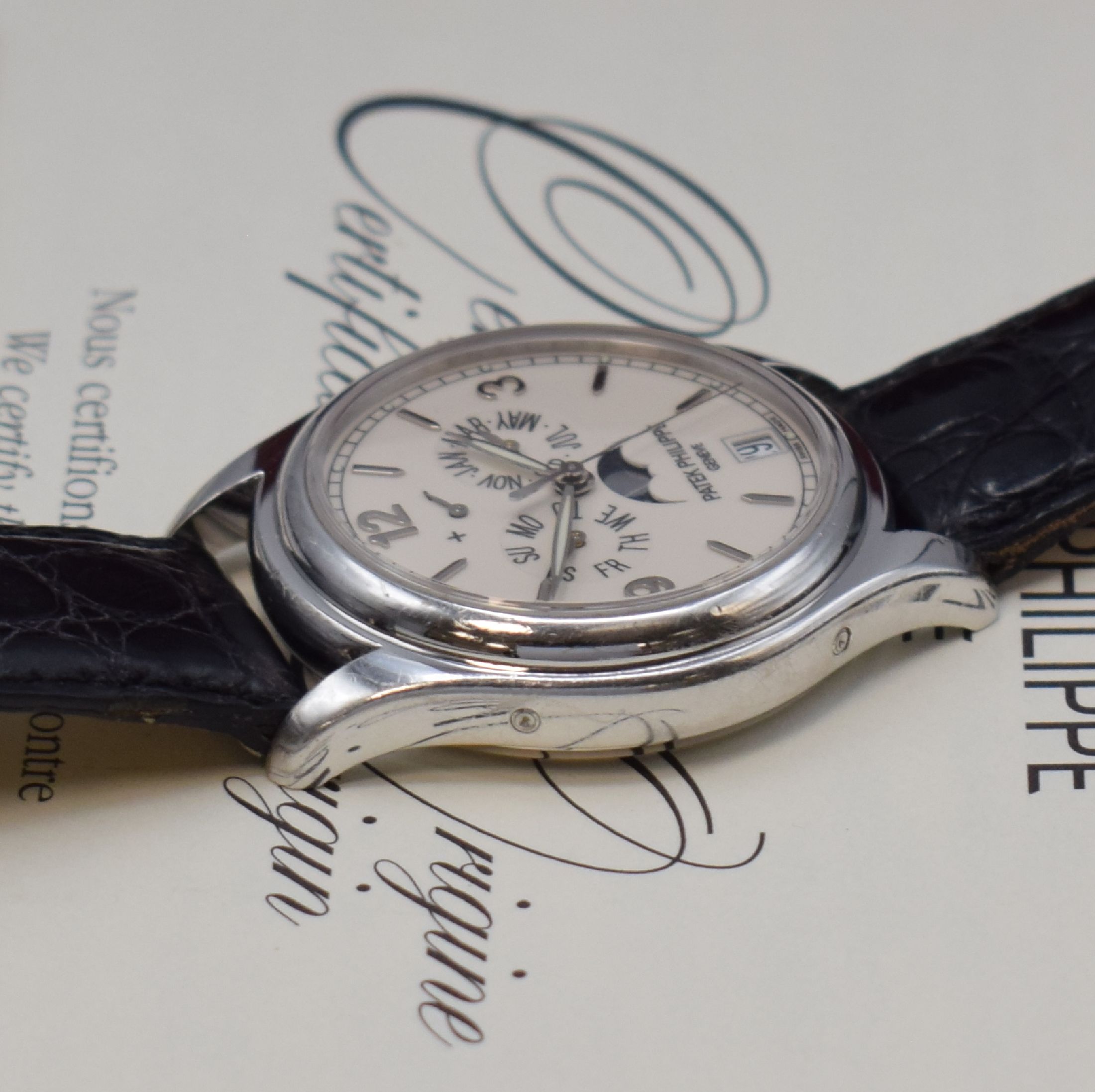 Detail f: PATEK PHILIPPE hochfeiner und seltener, astronomischer Jahreskalender in WG 750/000 Referenz 5146G-001, Automatik, beids. vergl., Boden verschr., ...