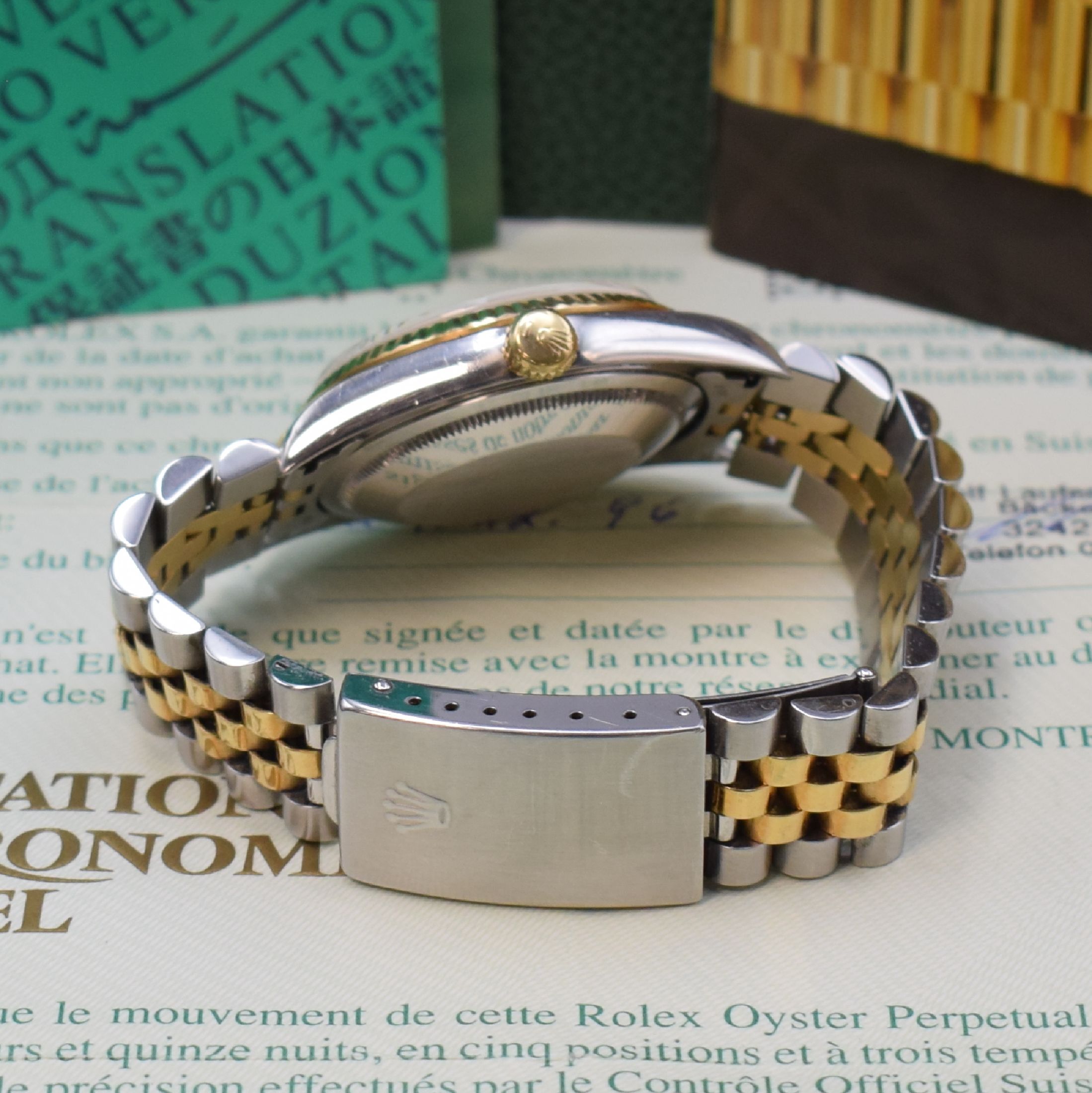 Detail b: ROLEX Herrenarmbanduhr Oyster Perpetual Datejust Referenz 16233 mit original Zertifikat, Schweiz verk. 12/1996, Automatik, Chronometer der ...