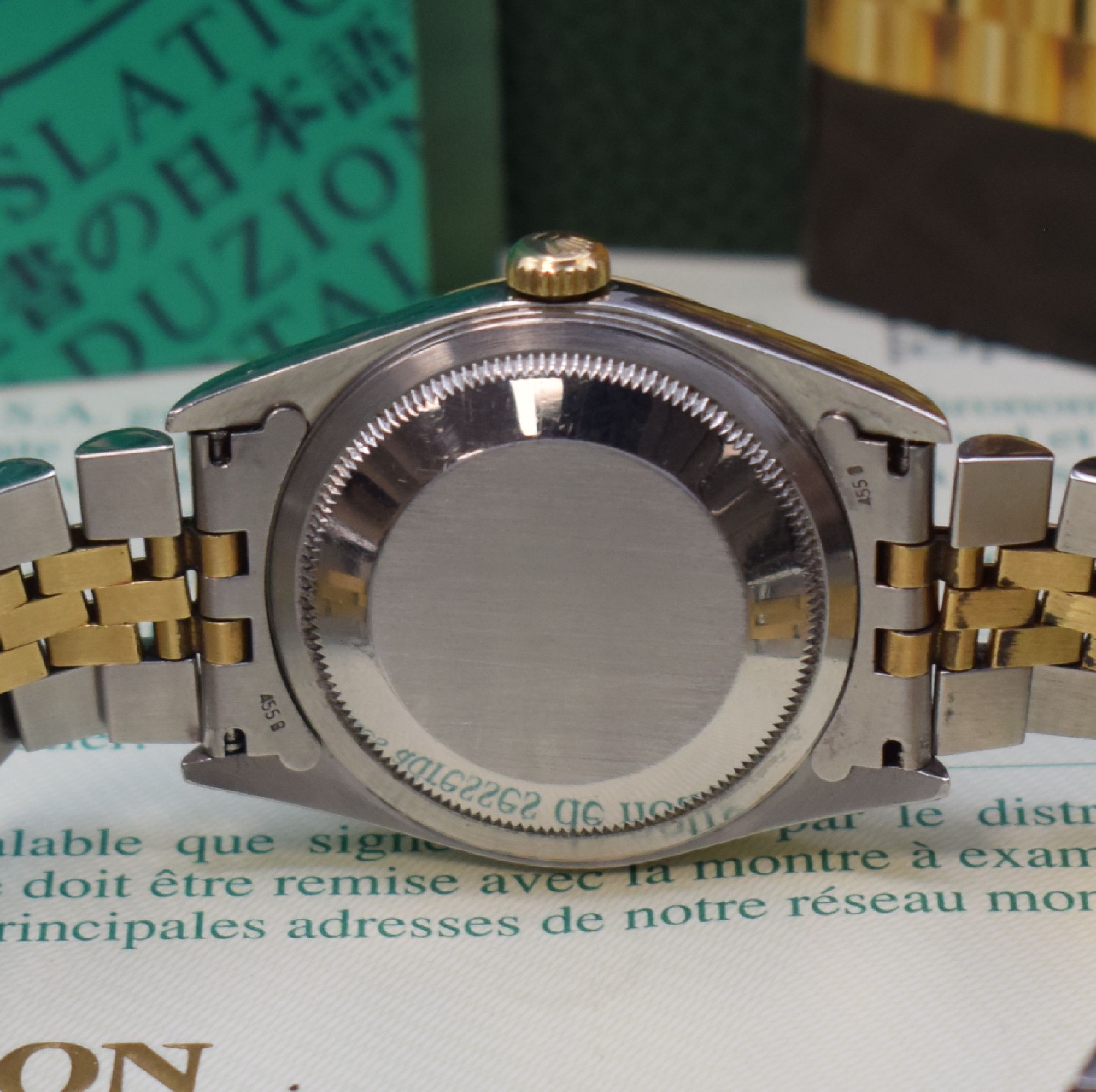 Detail d: ROLEX Herrenarmbanduhr Oyster Perpetual Datejust Referenz 16233 mit original Zertifikat, Schweiz verk. 12/1996, Automatik, Chronometer der ...