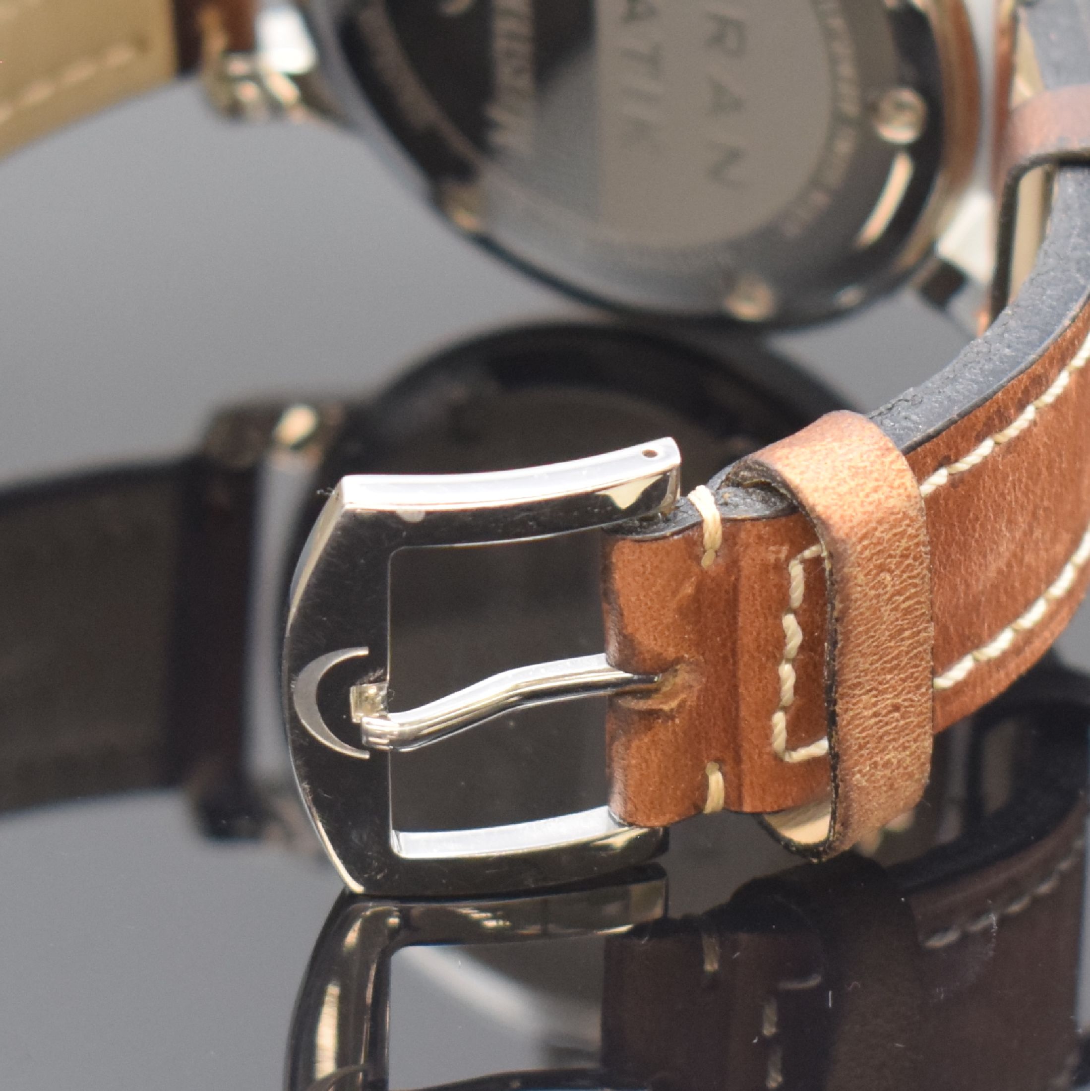Detail b: MEISTERSINGER Granmatik große Herrenarmbanduhr mit einem Zeiger, Schweiz um 2010, Automatik, 2-teil. Gehäuse, Boden 6-fach verschr., orig. ...