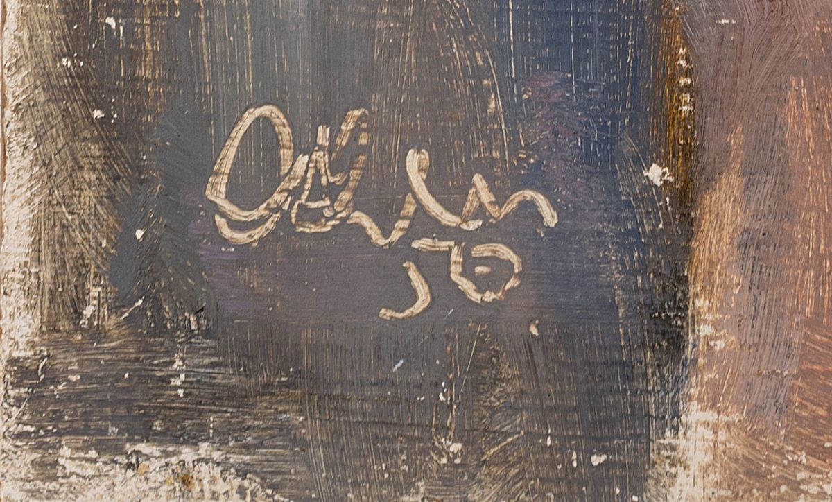 Detail b: Friedrich Oehler, 1921-2001, Karlsruher Maler , 2 Akte, Öl/Karton, 1x signiert, Alterssp.,ungerahmt, 42x25/49X26 cm