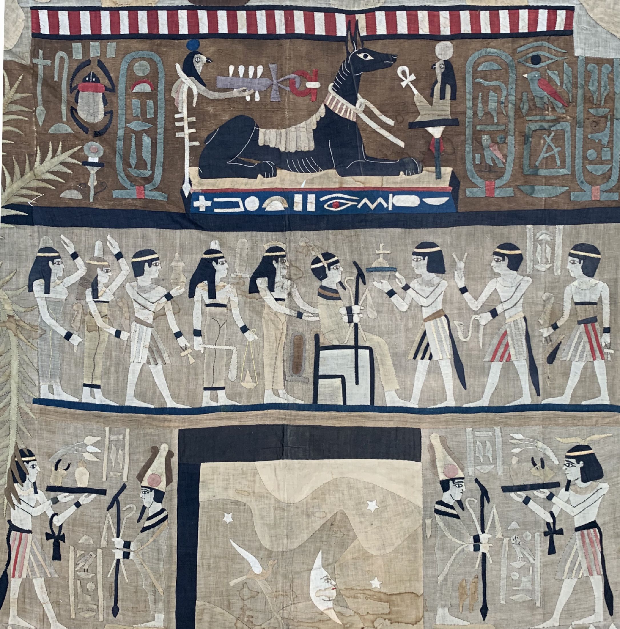 Detail e: Antiker Patchwork , Ägypten, um 1900, Baumwolle, ca. 380 x 190 cm, EHZ: 3
