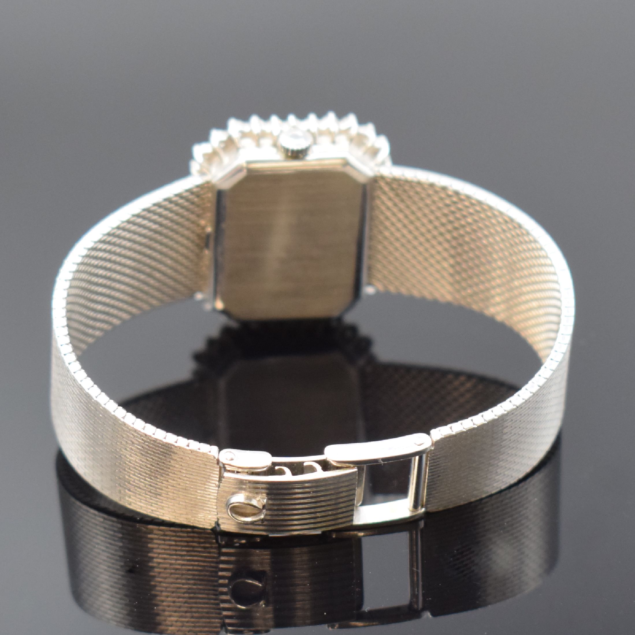 Detail b: OMEGA seltene Damenarmbanduhr DE VILLE Linie "Emeraude" in WG 750/000 designed von Andrew Grima Referenz 8343, Schweiz um 1972, Handaufzug, ...