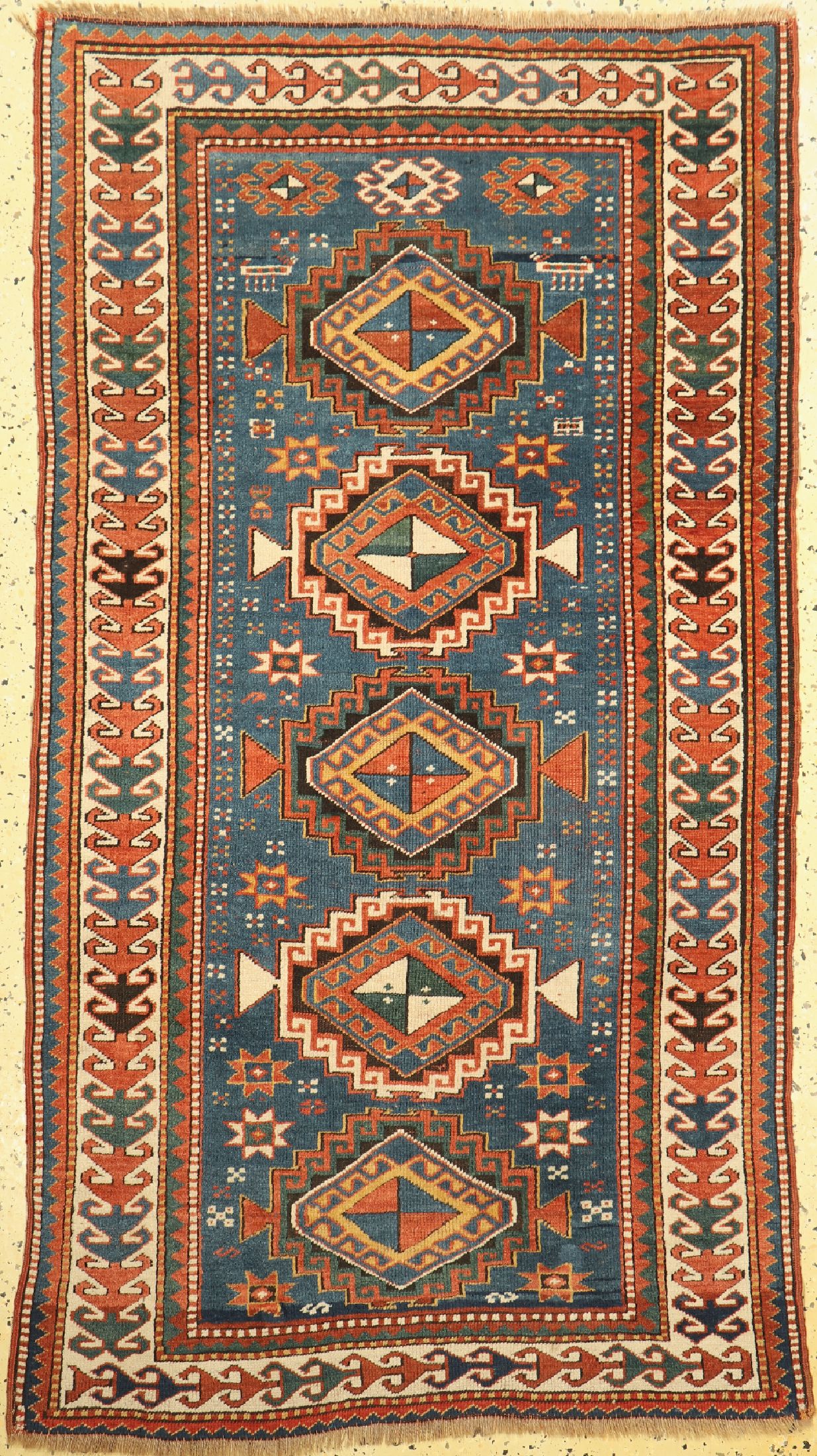 Antiker Kazak, Kaukasus, 19.Jhd, Wolle auf Wolle, ca. 180 x 97 cm, EHZ: 2-3