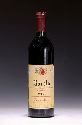 Image 26643402 - 1 bottle of 1987 Luigi Pistone, Barolo Riserva, Piedmont, approx. 750ml, 13% vol., Into Neck, label slightly damaged