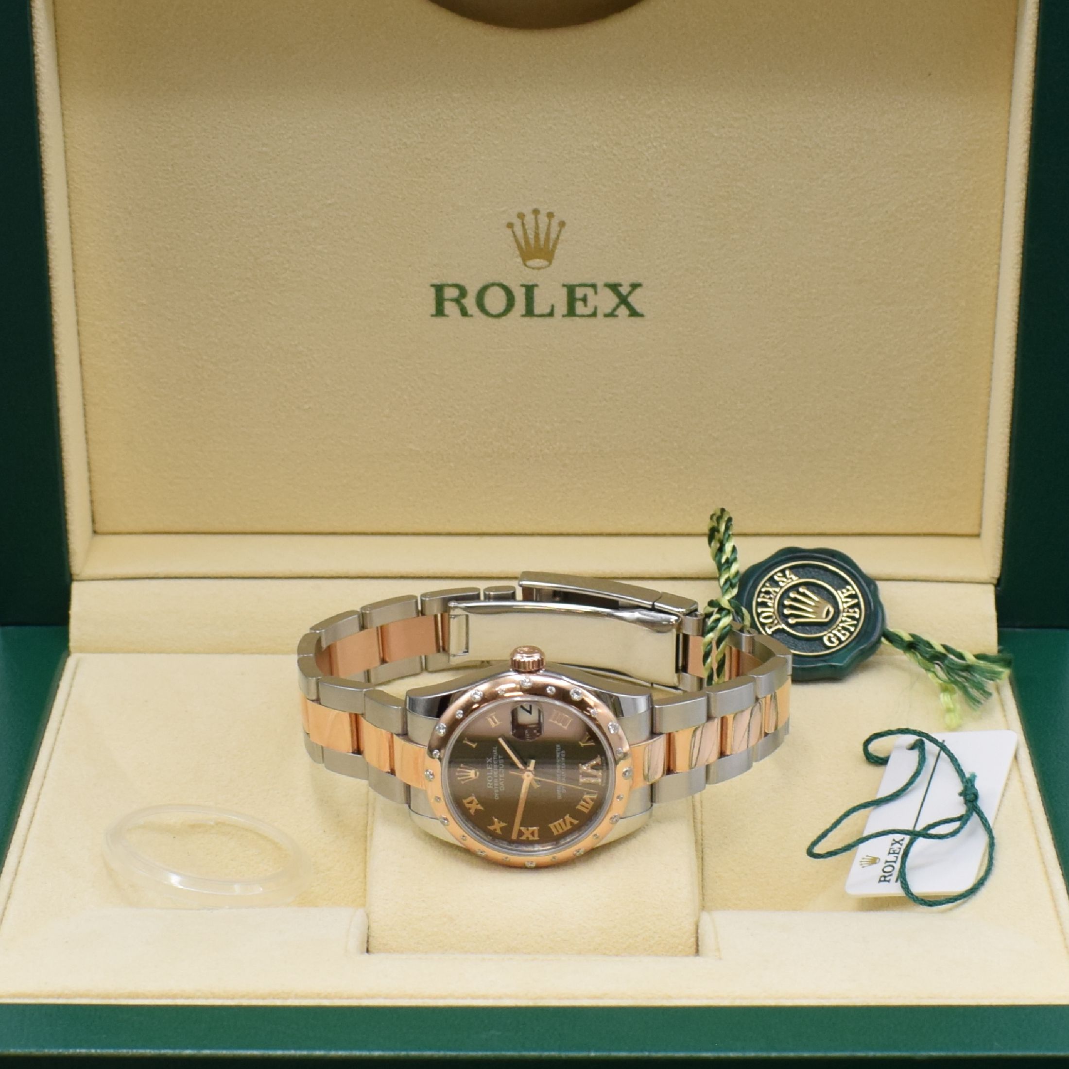 Detail e: ROLEX Armbanduhr Oyster Perpetual Datejust 31 Referenz 178341, LC 100, Automatik, Chronometer der Superlative in Stahl/Roségold inkl. Oysterband m. ...