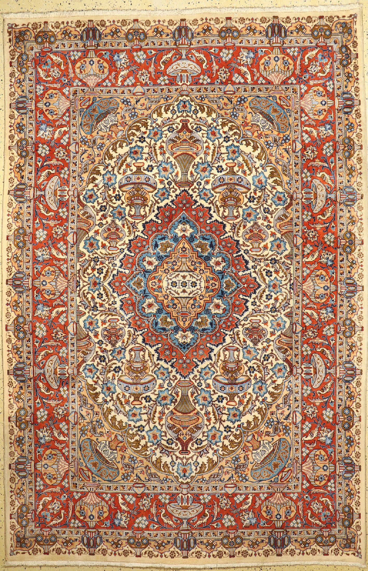 Vasen Kaschmar, Persien, ca. 50 Jahre, Wolle auf Baumwolle, ca. 300 x 200 cm, gereinigt, EHZ: 1-2