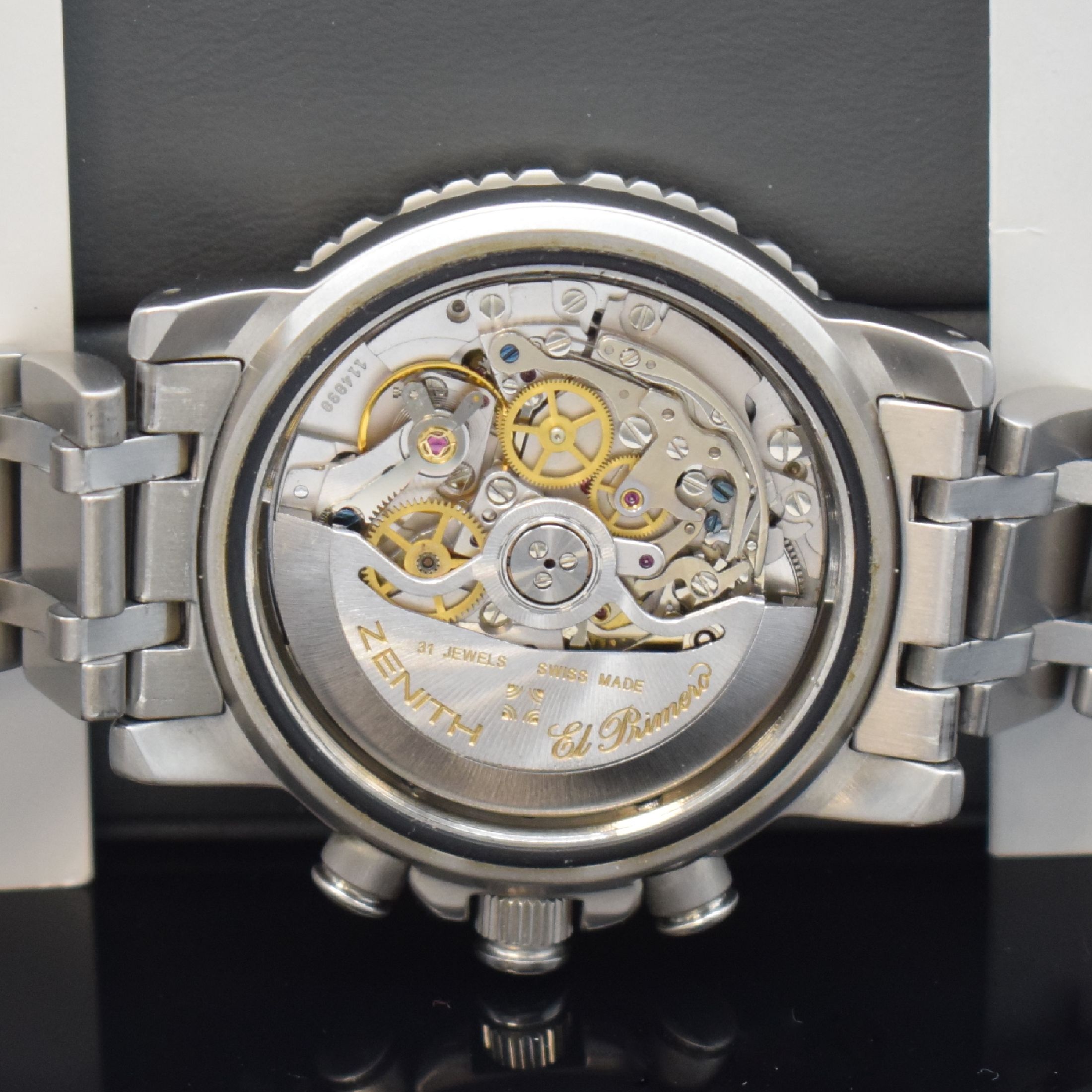 Detail f: ZENITH Rainbow Fly-Back Schaltradchronograph in Stahl Referenz 02.0480.405, Schweiz um 2000, Automatik, Gliederband m. dopp. Faltschl., sat. Geh. m. ...