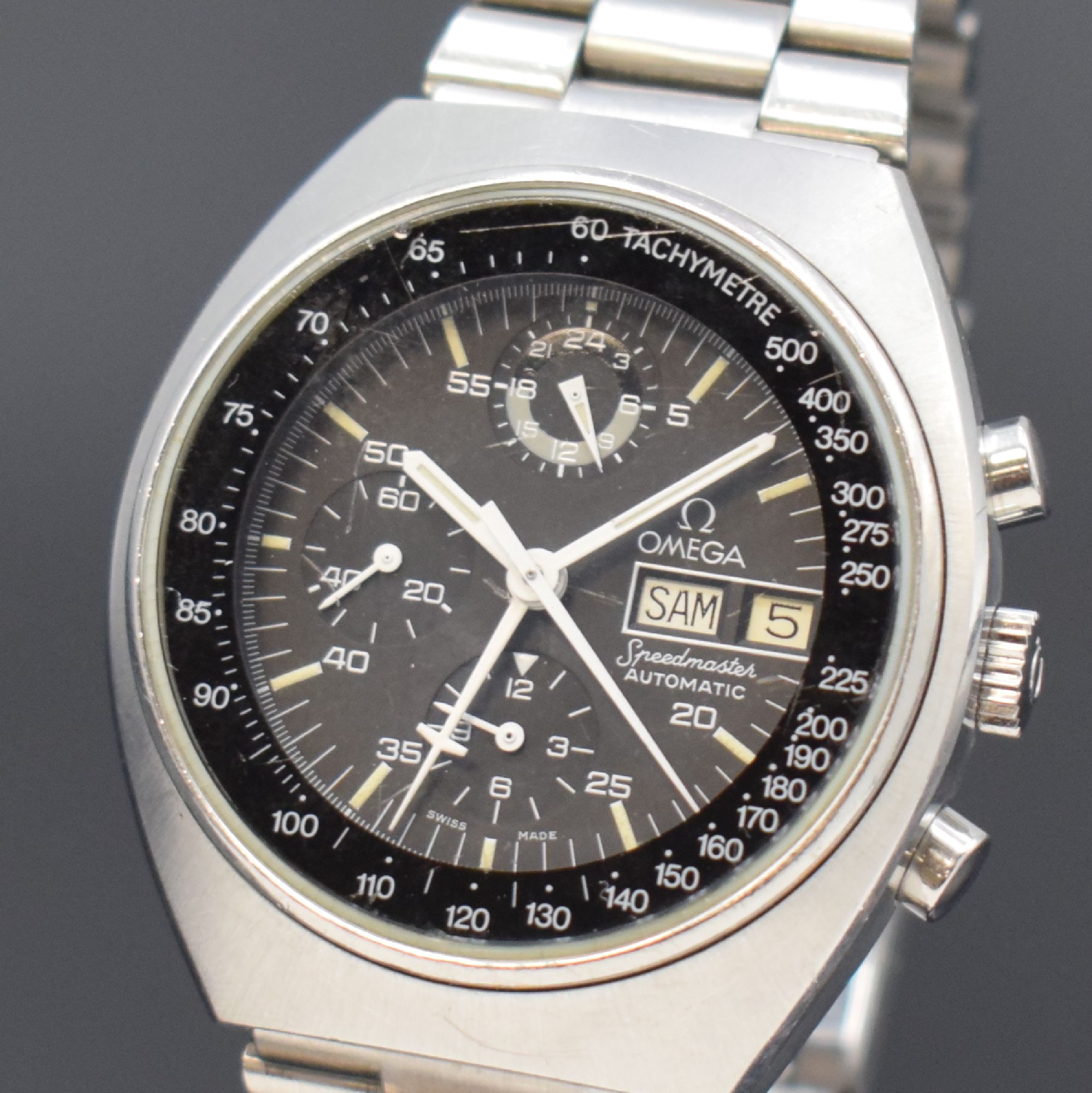 Detail a: OMEGA Speedmaster Automatic Armbandchronograph sogenannte Mark 4,5 Referenz 176.0012, Schweiz um 1985, verschr. Geh. inkl. orig. Gliederband m. ...