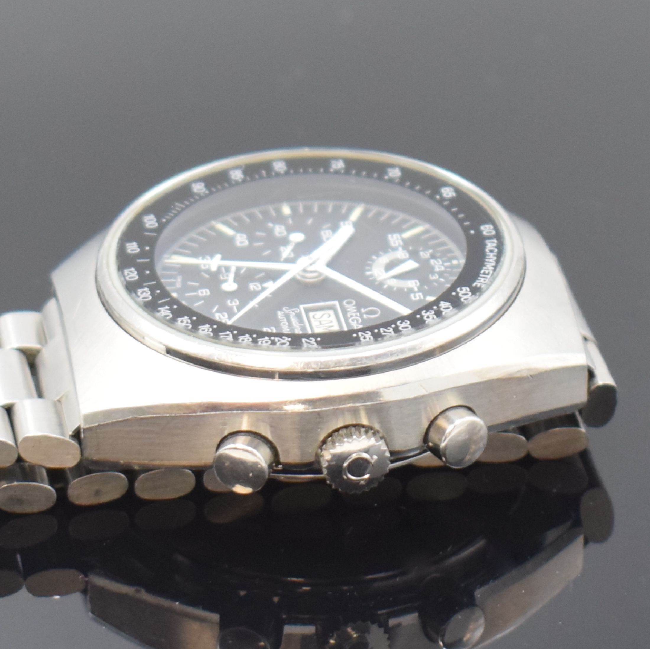 Detail c: OMEGA Speedmaster Automatic Armbandchronograph sogenannte Mark 4,5 Referenz 176.0012, Schweiz um 1985, verschr. Geh. inkl. orig. Gliederband m. ...