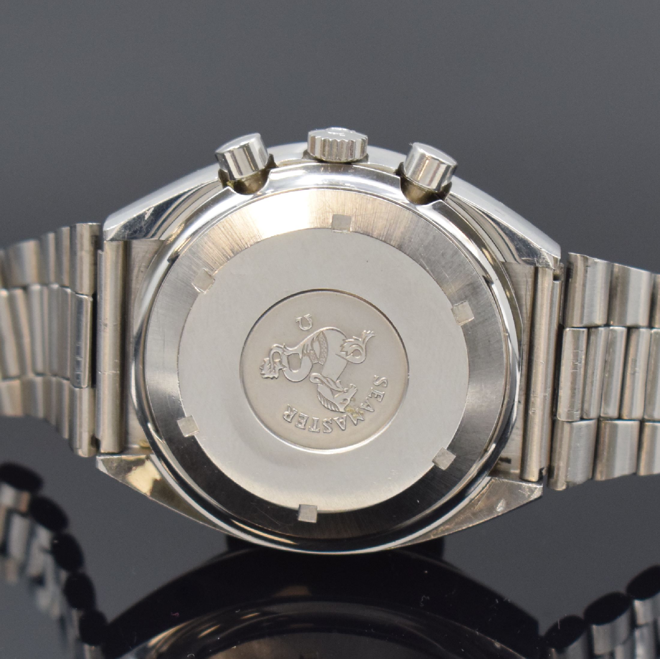 Detail d: OMEGA Speedmaster Automatic Armbandchronograph sogenannte Mark 4,5 Referenz 176.0012, Schweiz um 1985, verschr. Geh. inkl. orig. Gliederband m. ...
