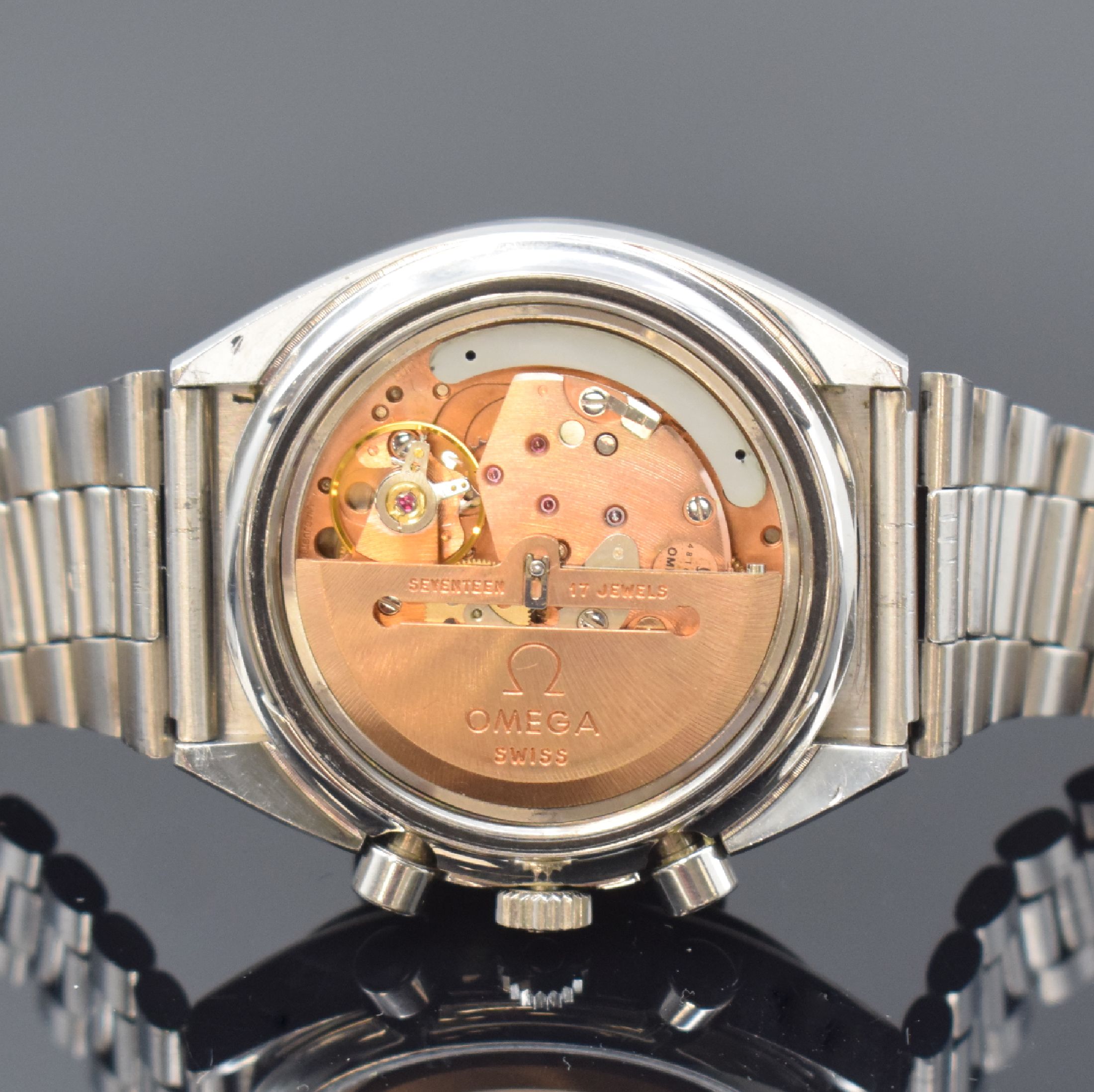 Detail f: OMEGA Speedmaster Automatic Armbandchronograph sogenannte Mark 4,5 Referenz 176.0012, Schweiz um 1985, verschr. Geh. inkl. orig. Gliederband m. ...
