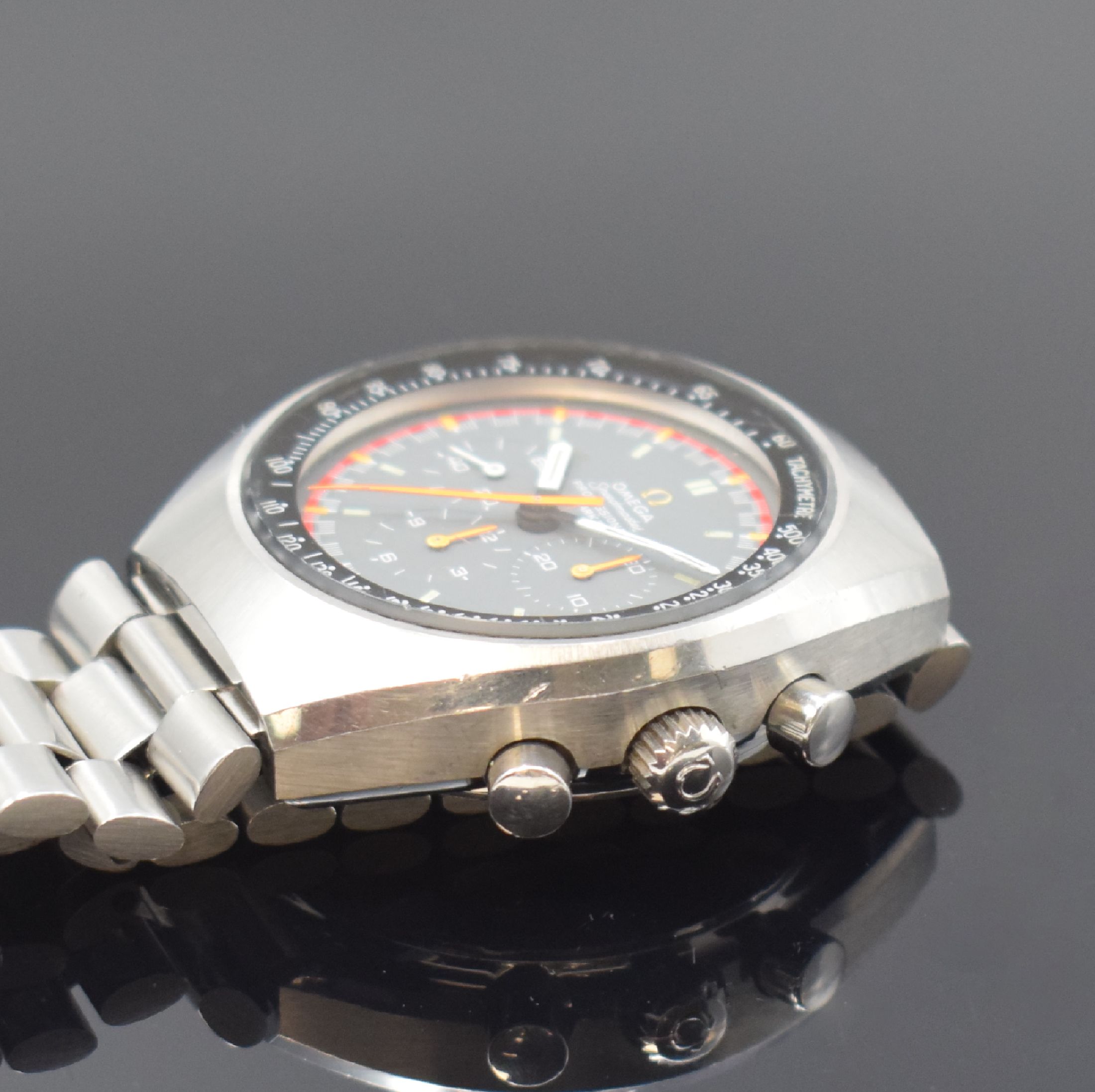 Detail c: OMEGA Speedmaster Professional Mk II "Racing Dial" Armbandchronograph in Stahl Referenz 145.014, Handaufzug, Schweiz um 1969, verschr. ...