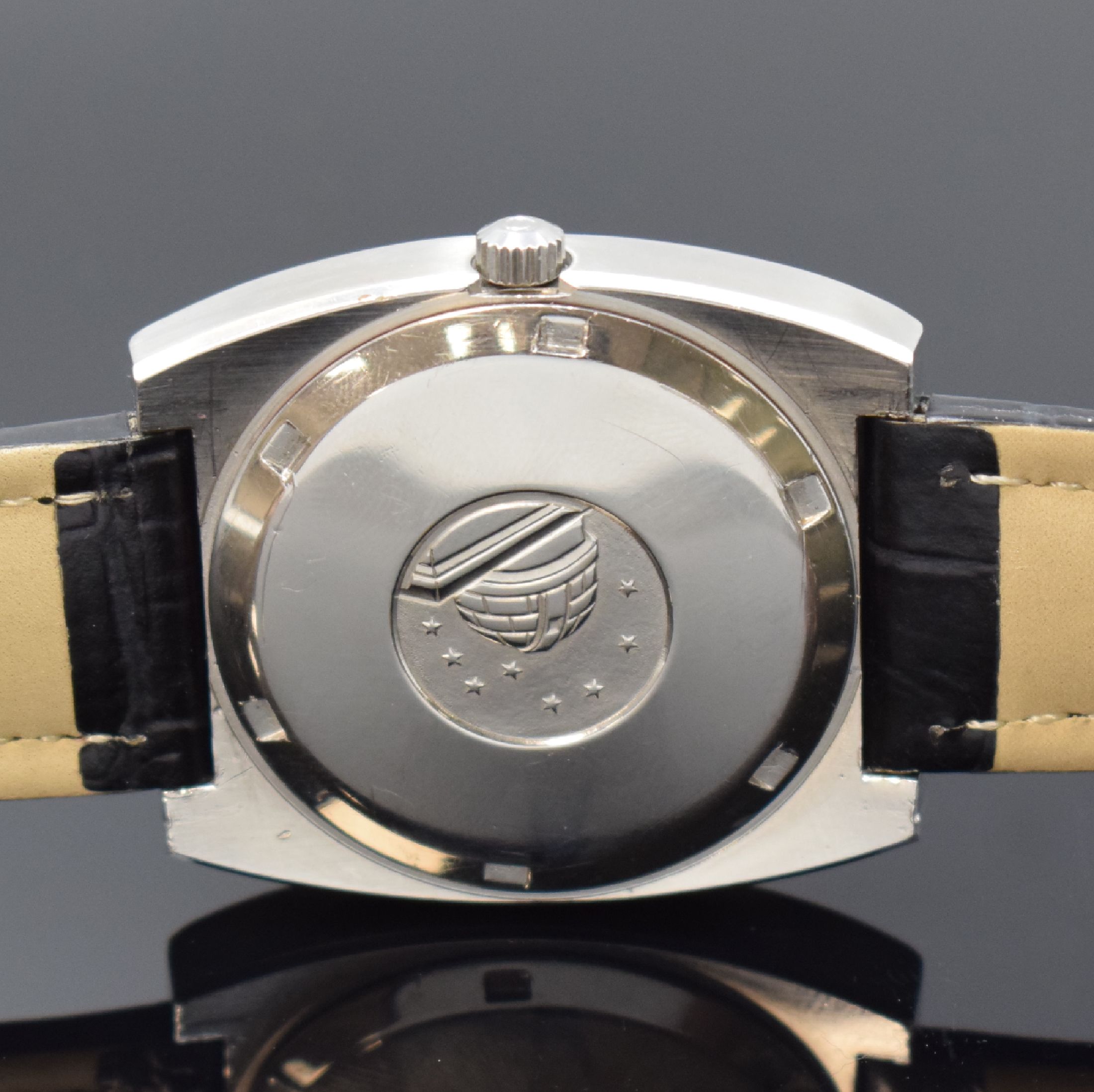 Detail c: OMEGA Constellation Armbandchronometer in Stahl mit Weißgold-Lünette Referenz 168.041, Automatik, Schweiz um 1969, verschr. Boden m. Darst. ...