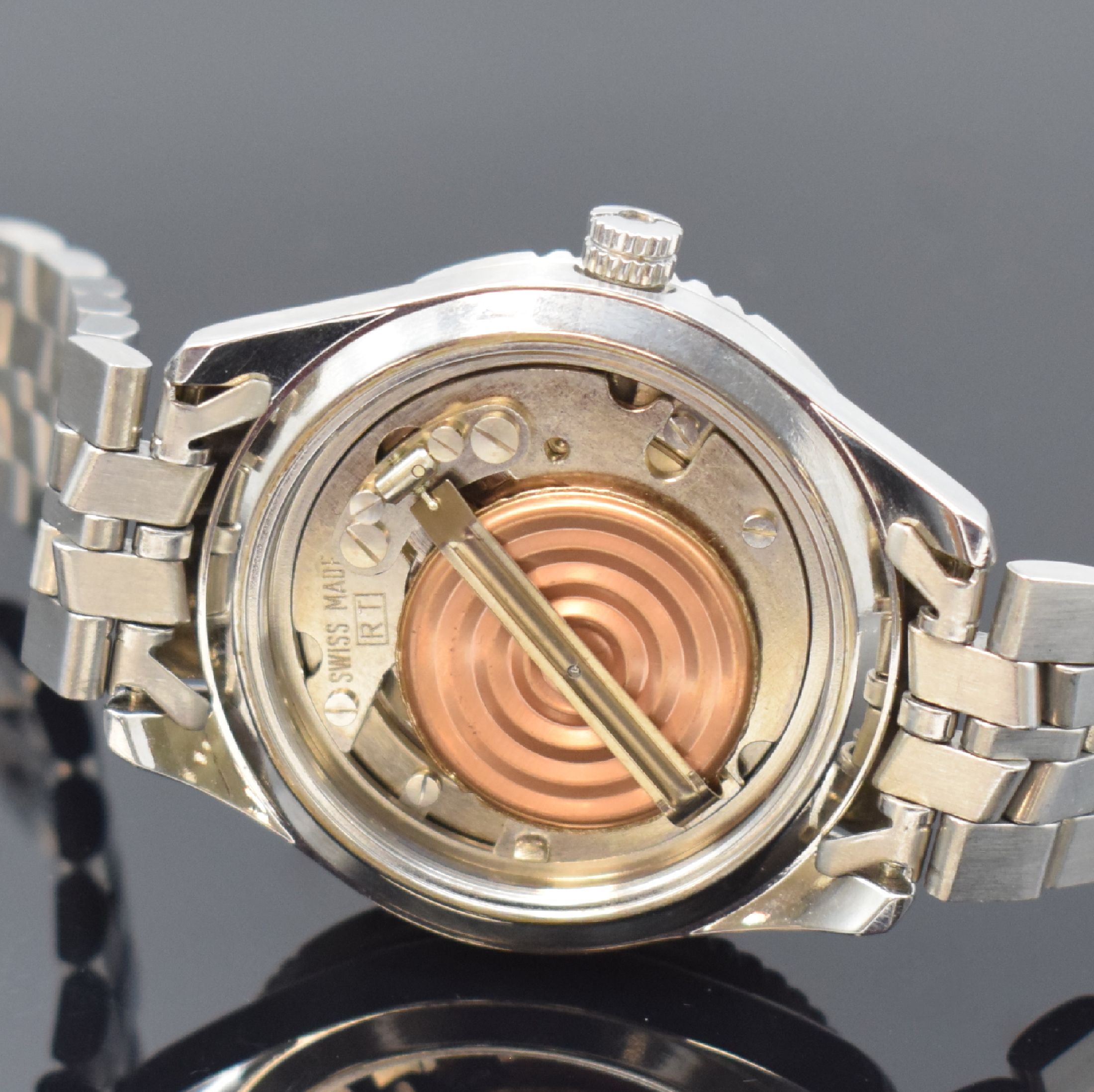 Detail e: REVUE THOMMEN Airspeed Altimeter Herrenarmbanduhr mit Höhenmesser in Stahl Referenz 5310001, Handaufzug, Schweiz um 1990, sat. Geh. inkl. ...