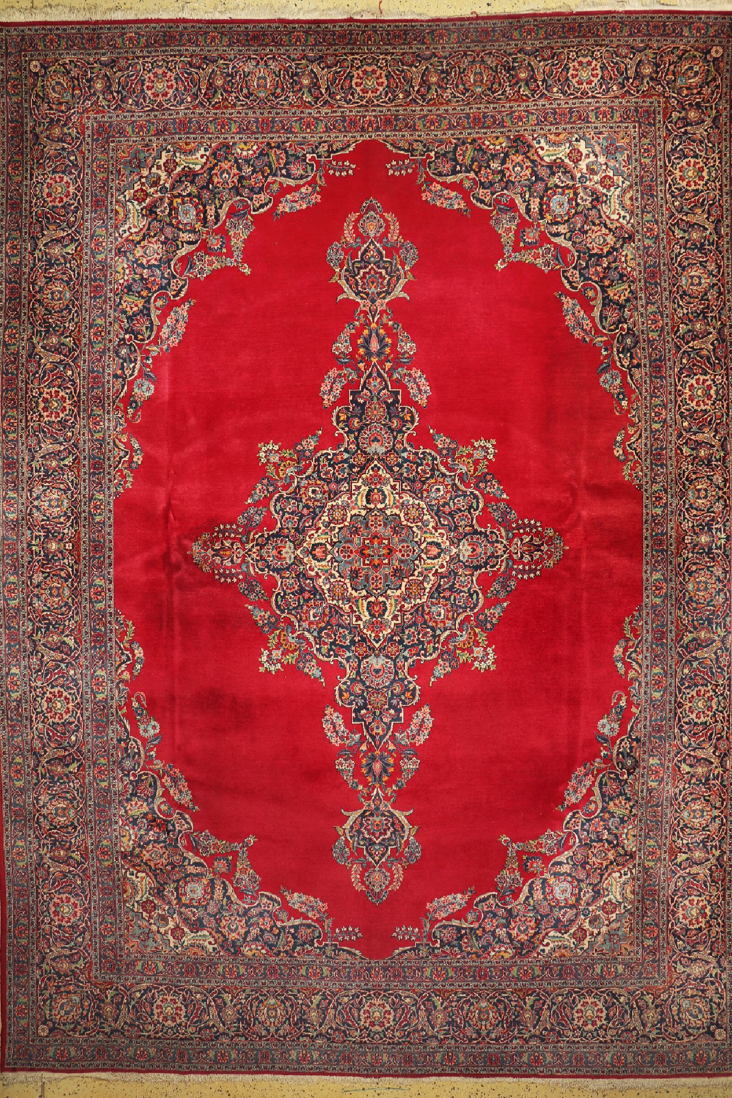 Keschan Kork alt, Persien, um 1960, Korkwolle auf Baumwolle, ca. 440 x 320 cm, EHZ: 3, (2 kleine Löcher)