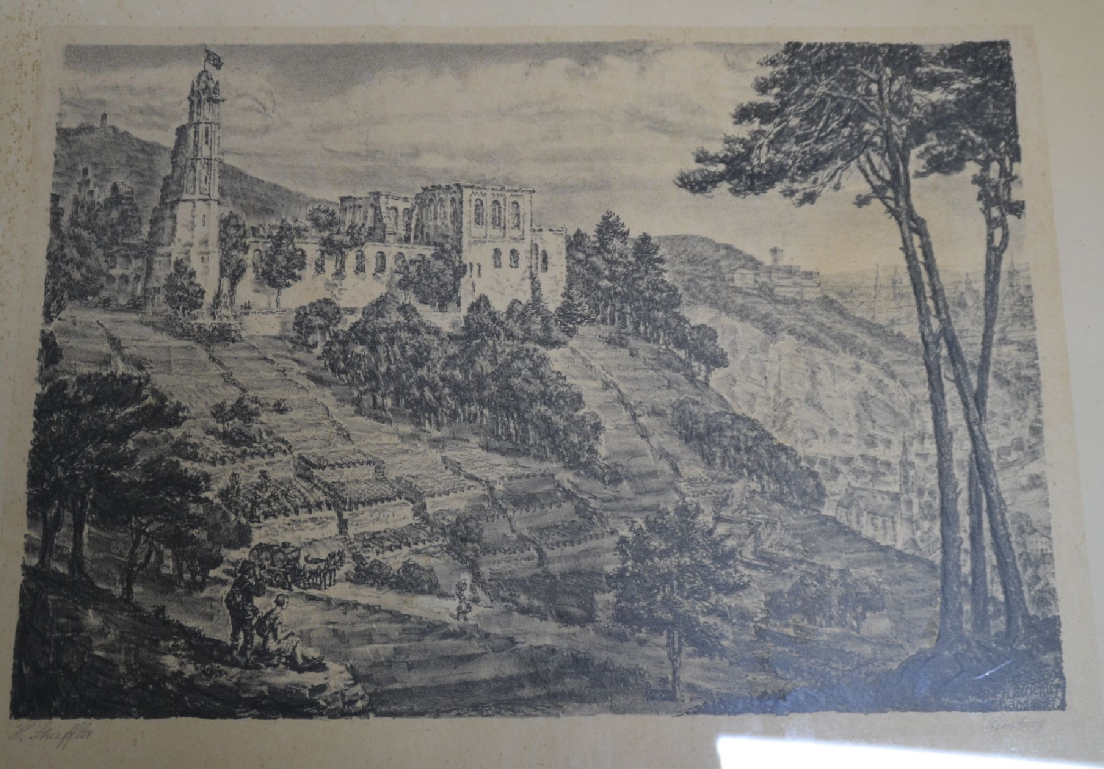 Detail e: Heinrich Strieffler, 1872-1949 Neustadt, Studium an der Akademie München, 12 Lithographien, Festumzug dat. 1925, Springreiter dat. 1924, Wagenrennen ...