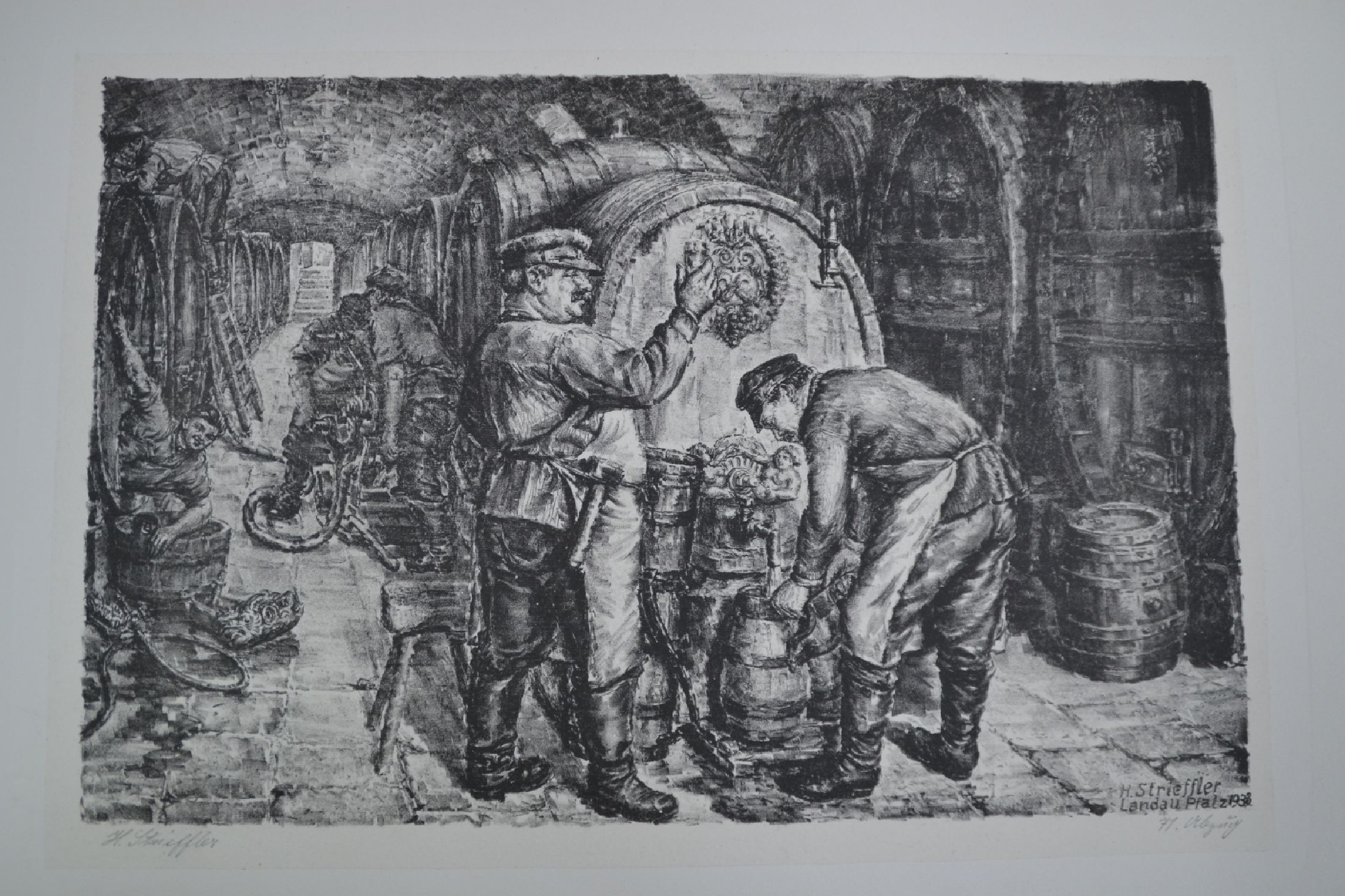 Detail g: Heinrich Strieffler, 1872-1949 Neustadt, Studium an der Akademie München, 12 Lithographien, Festumzug dat. 1925, Springreiter dat. 1924, Wagenrennen ...