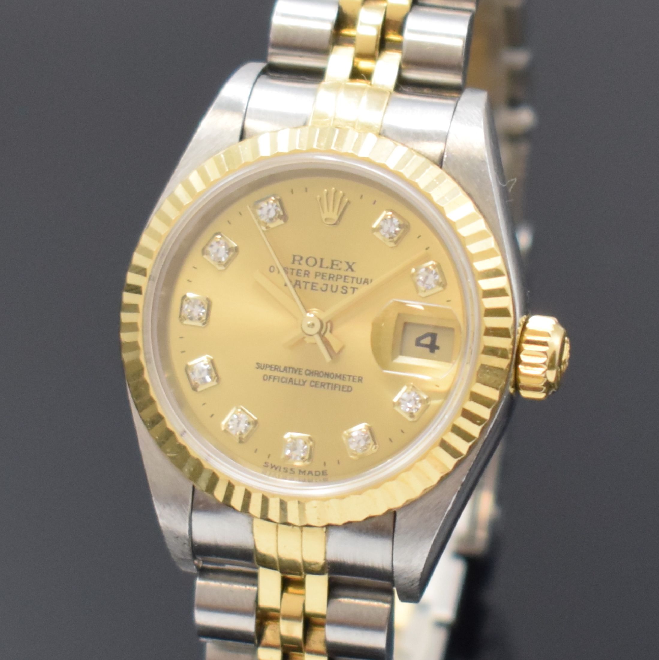 Detail a: ROLEX Damenarmbanduhr Oyster Perpetual Datejust Referenz 79173, Automatik, Schweiz um 2000, P-Serie, Chronometer der Superlative in Edelstahl/Gold ...