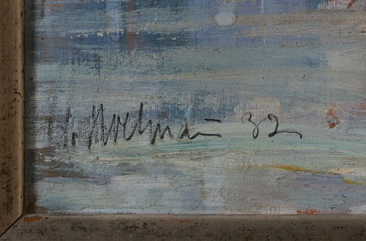 Detail a: Ungedeuteter Künstler des frühen 20.Jh., Burg Pfalzgrafenstein, Öl/Holzplatte, links unten signiert Kirchmaier o.ä. und datiert 1932, 40x50 cm, ...