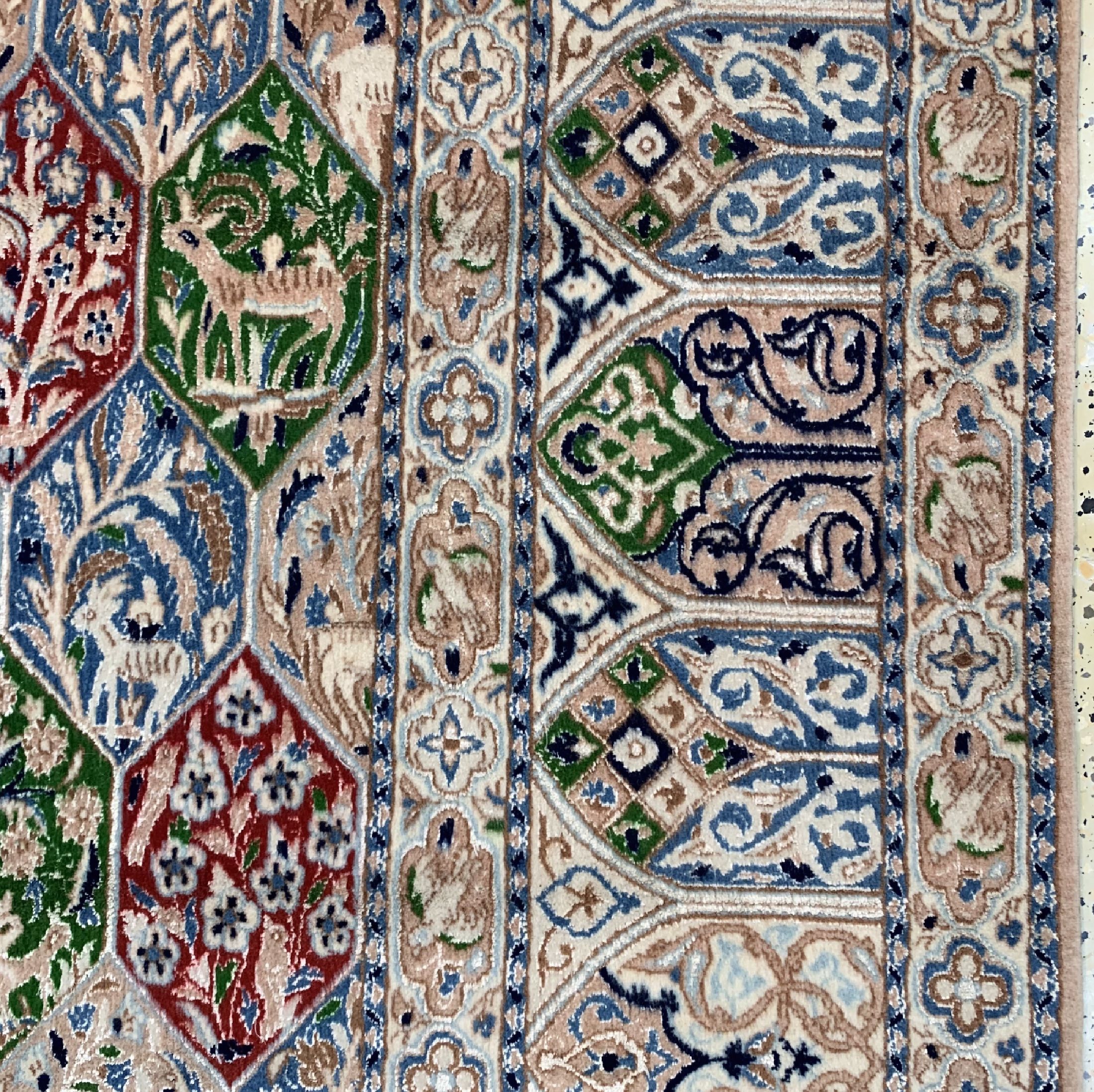 Detail a: Nain fein(9 La), Persien, um 1960, Korkwolle mit Seide, ca. 315 x 205 cm, ca. 500.000 Kn/qm, gereinigt, EHZ: 1-2