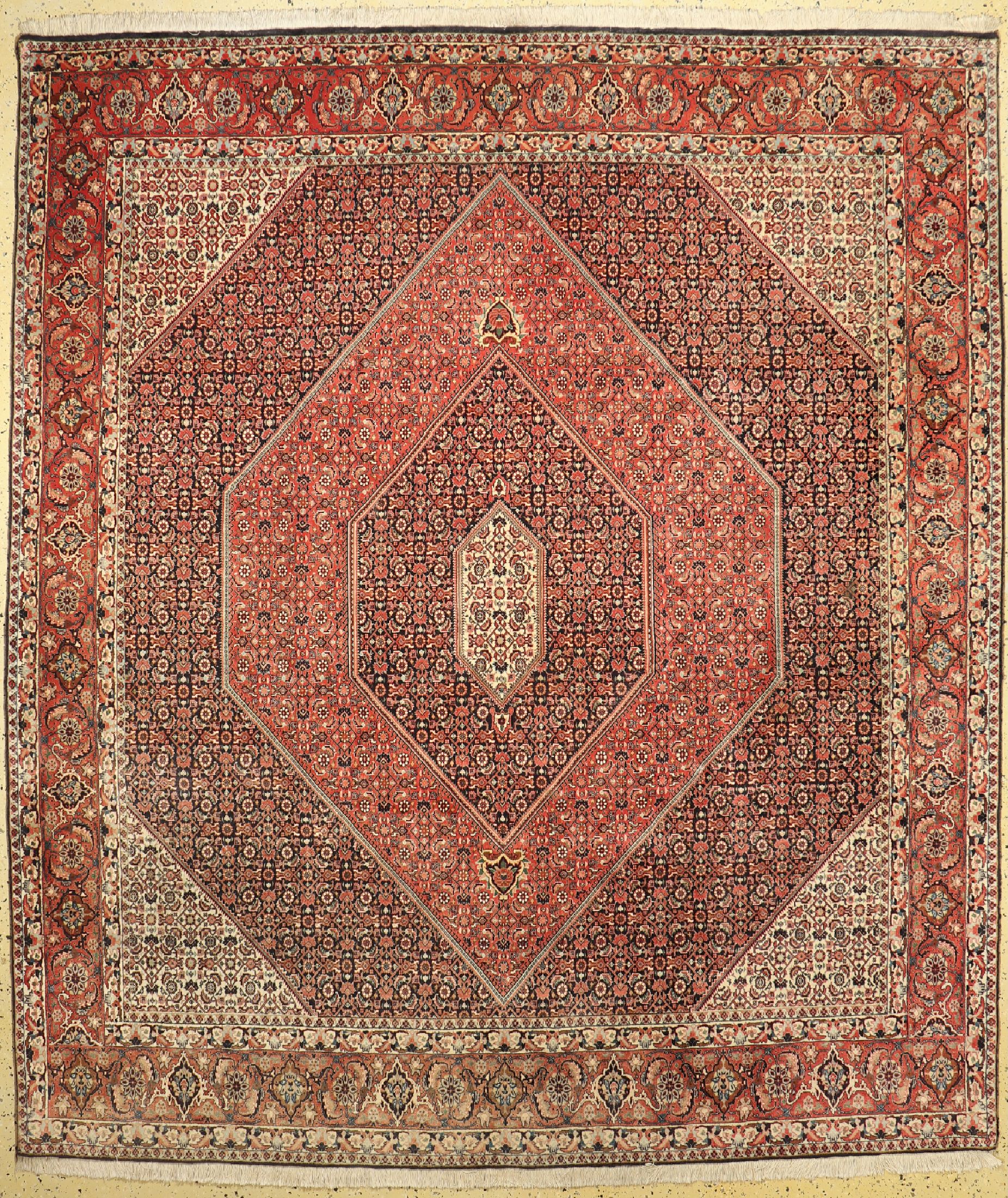Bidjar Kork fein, Persien, ca. 40 Jahre, Korkwolle auf Baumwolle, ca. 300 x 256 cm, leicht verblasst, EHZ: 1-2