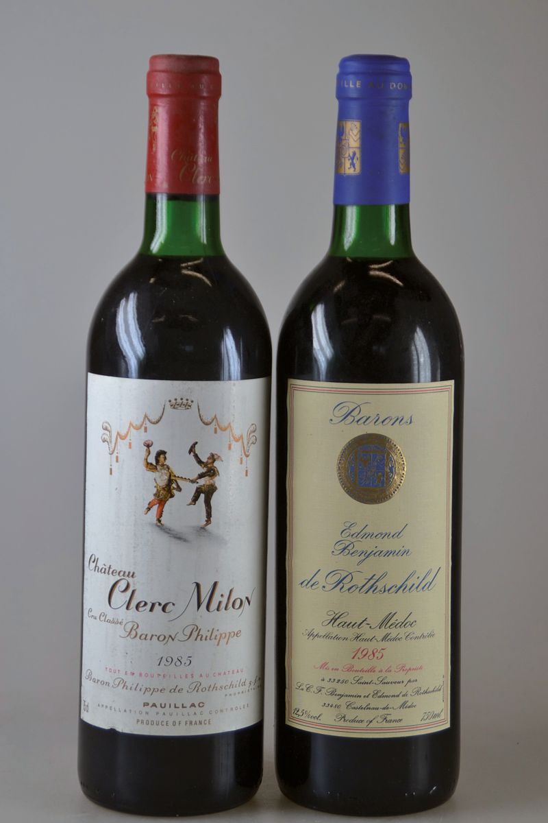 4 Flaschen: 1x 1994 Chateau Armailhac, 1x 1985Chateau Clerc Milon, 1x 1994 Mouton Clerc, 1x 1985 Barons Edmond & Benjamin de Rothschild,je ca. 750ml, ...