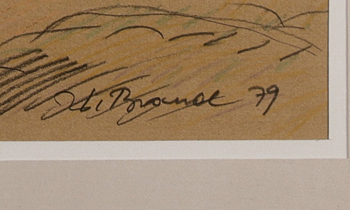 Detail a: Werner Brand, 1933 Löbau-2021 Hochstadt/Pfalz , Altrheinlandschaft, Pastell auf Papier, signiert und datiert 79, unter Glas gerahmt 62x78 cm