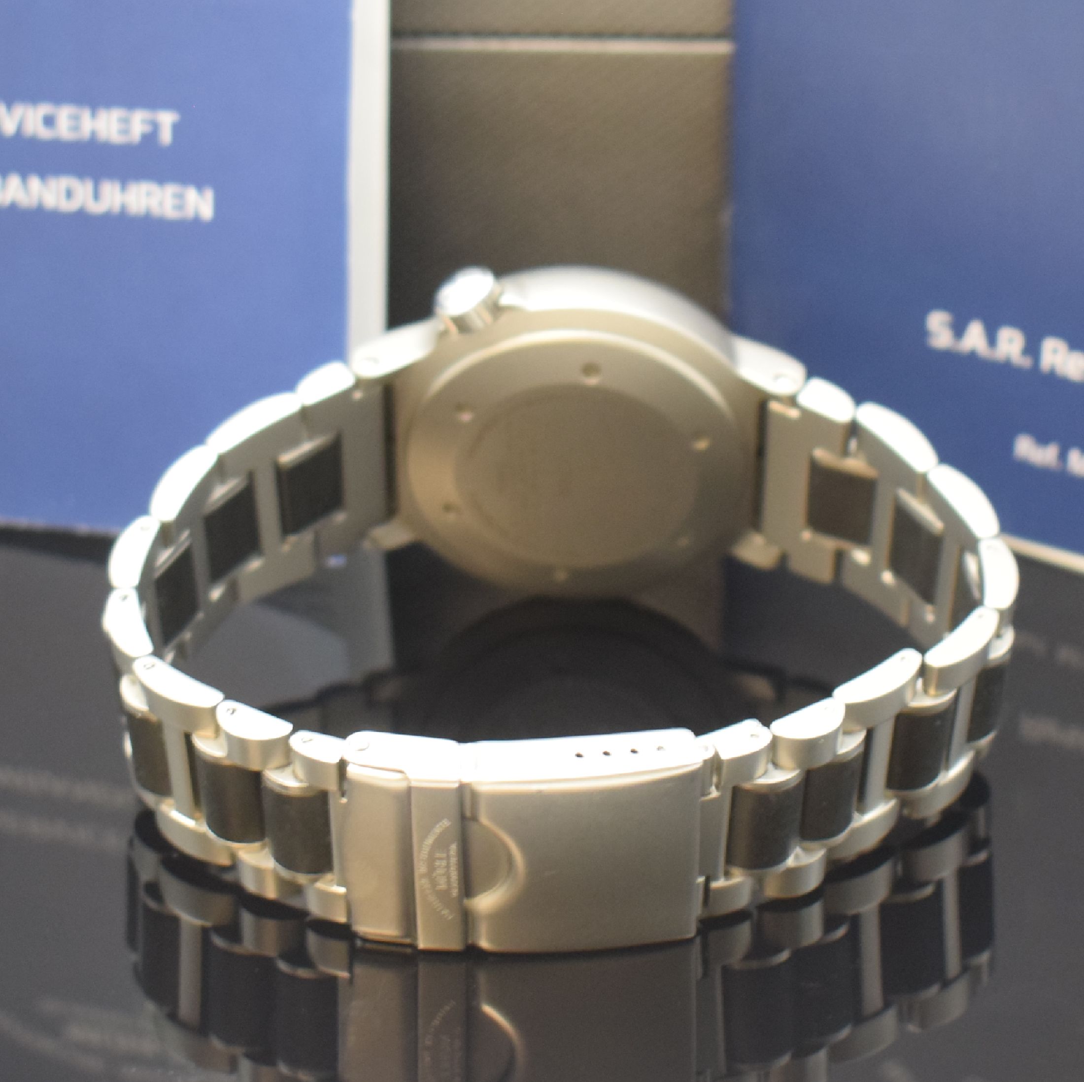Detail b: MÜHLE GLASHÜTTE S.A.R. Rescue Timer Armbanduhr in Stahl Referenz M1-41-03, Deutschland lt. orig. Papier verk. 2020, Automatik, matt. ...