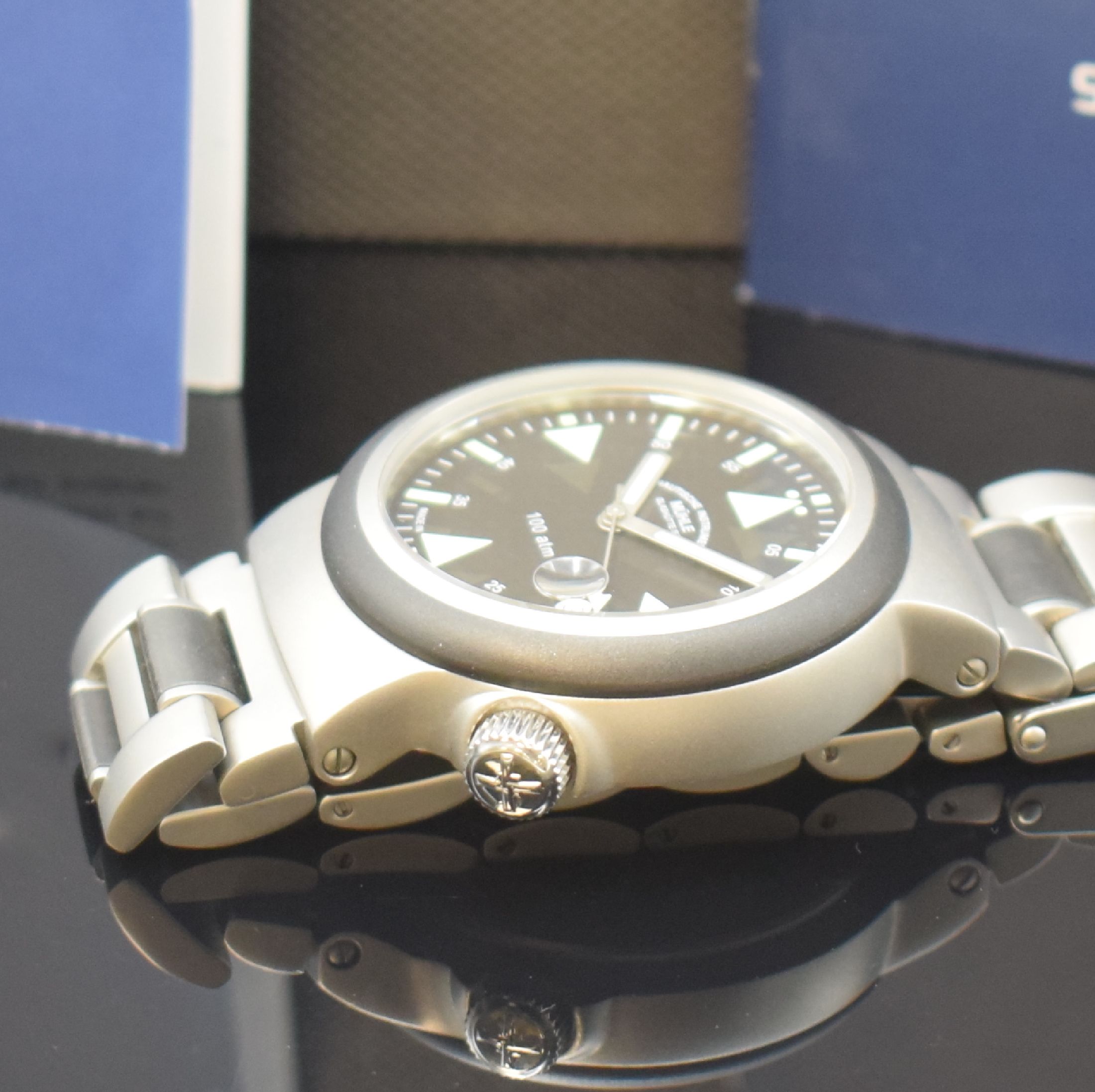 Detail c: MÜHLE GLASHÜTTE S.A.R. Rescue Timer Armbanduhr in Stahl Referenz M1-41-03, Deutschland lt. orig. Papier verk. 2020, Automatik, matt. ...