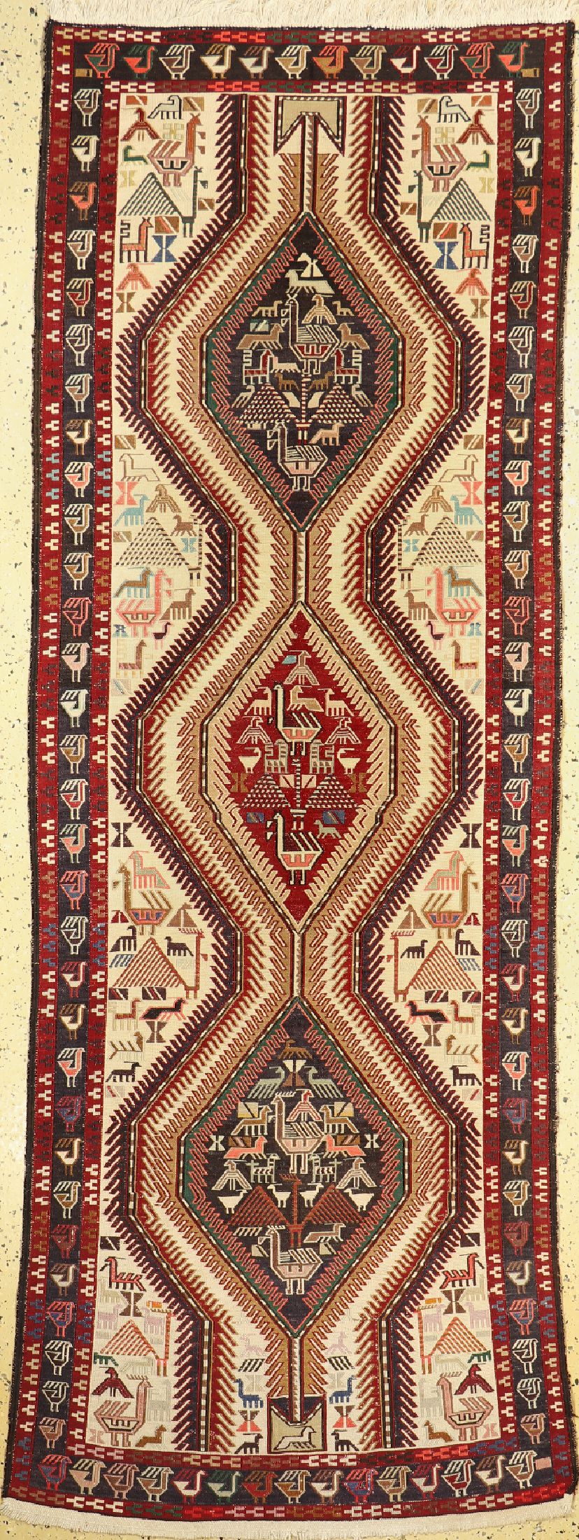 Azeri Sumakh, Azerbaijan, ca. 50 Jahre, Wolle auf Baumwolle, ca. 278 x 107 cm, EHZ: 2