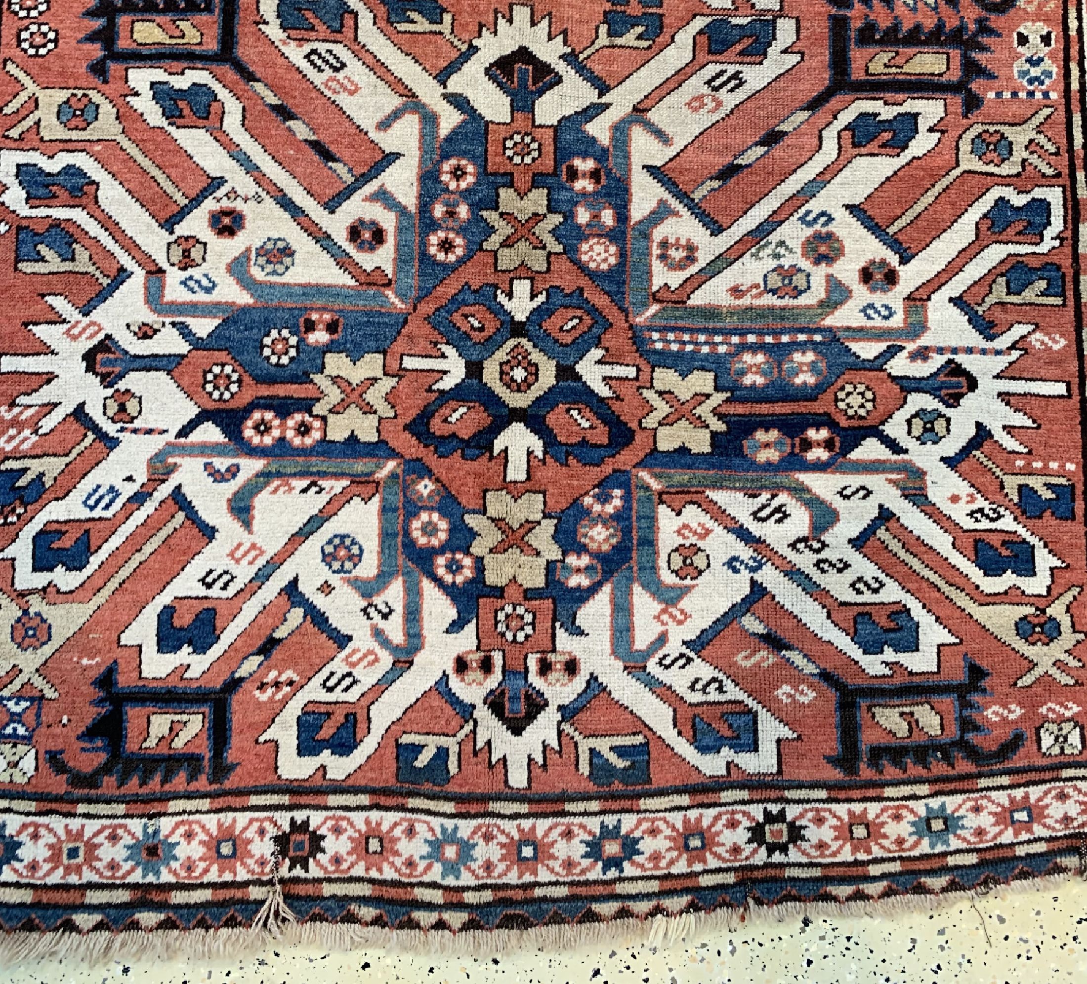 Detail a: Tschelaberd Adler Kazak antik, Kaukasus, 19.Jhd, Wolle auf Wolle, ca. 255 x 145 cm, EHZ: 4