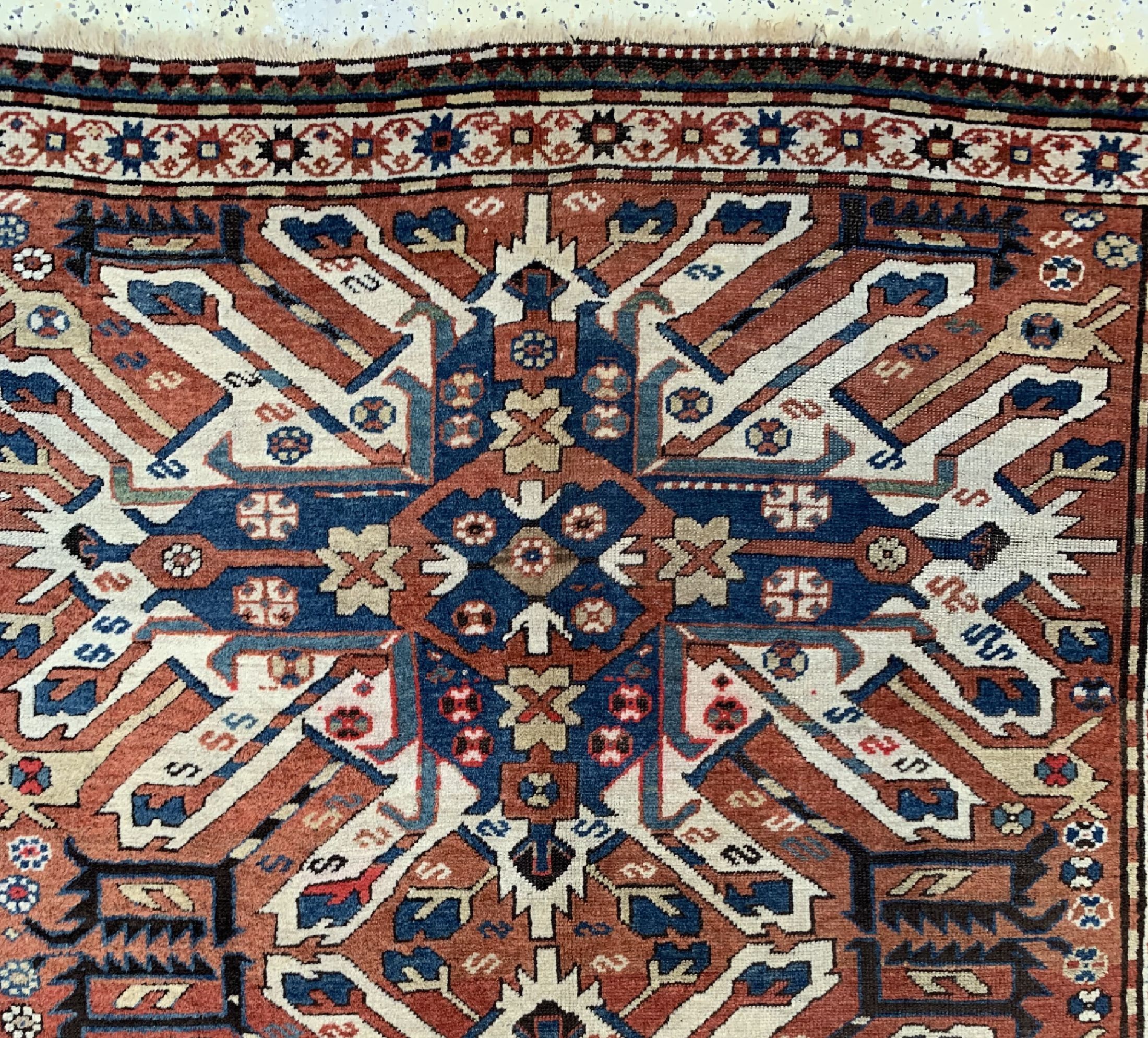Detail c: Tschelaberd Adler Kazak antik, Kaukasus, 19.Jhd, Wolle auf Wolle, ca. 255 x 145 cm, EHZ: 4