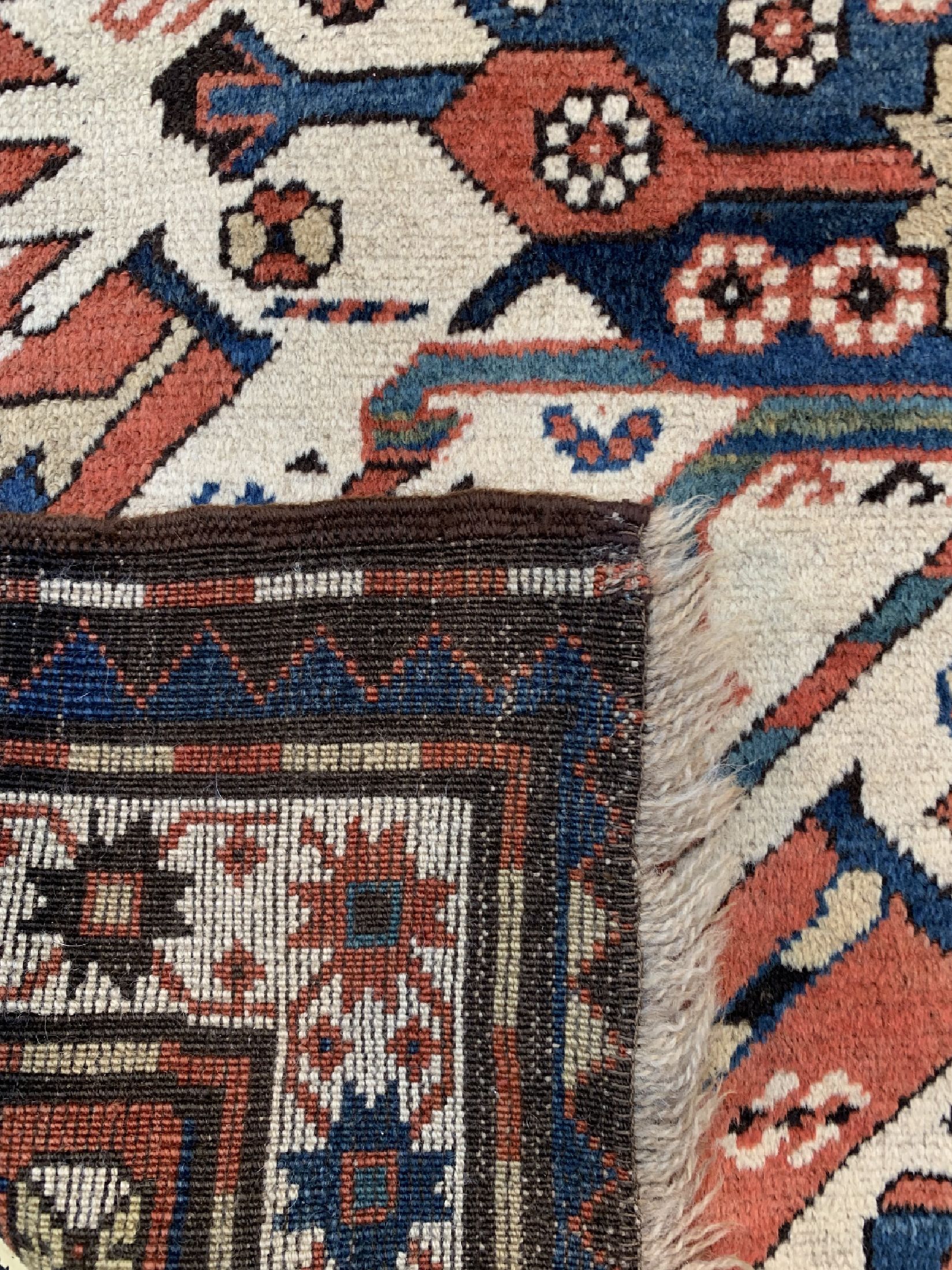 Detail e: Tschelaberd Adler Kazak antik, Kaukasus, 19.Jhd, Wolle auf Wolle, ca. 255 x 145 cm, EHZ: 4