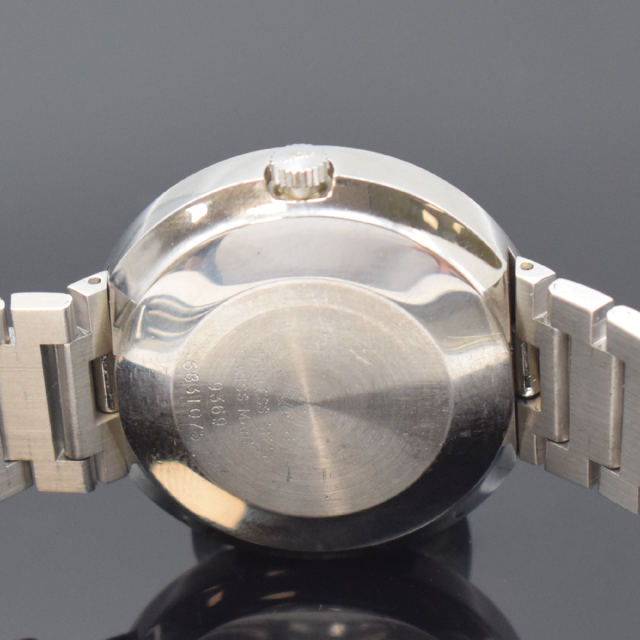Detail d: MIDO Herrenarmbanduhr Ocean Star Datoday Referenz 9369, Automatik, Schweiz um 1970, Edelstahl Einschalengeh. inkl. orig. Gliederband, get. A-Welle, ...