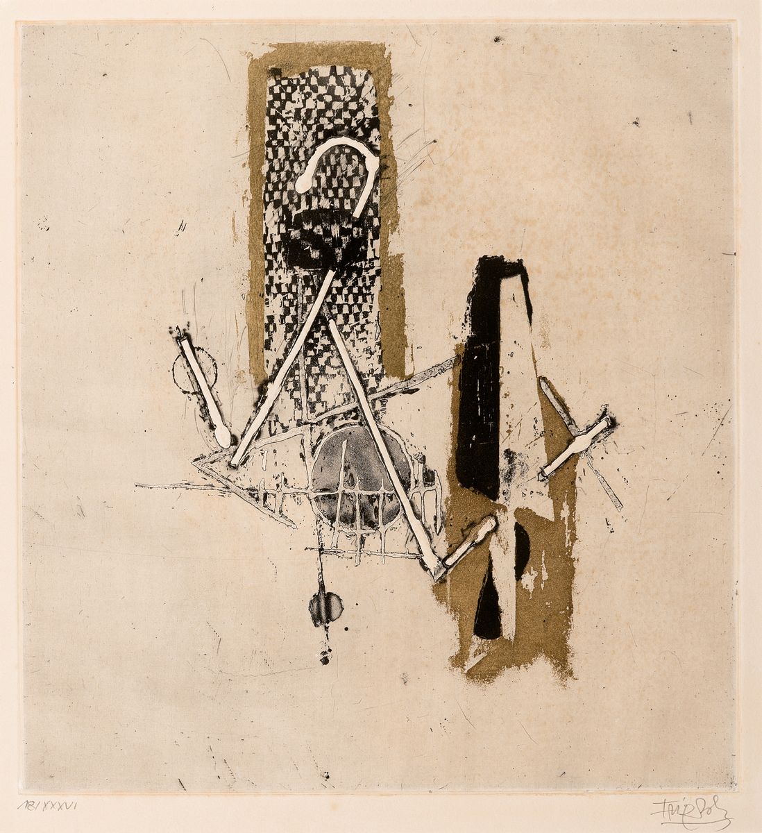 Detail b: Johnny Friedländer, 1912-1992, 2 Radierungen: 1x Bäume in Landschaft, signiert und num. 53/200, ca. 33.5x46cm, u.Gl., R. ca. 46x57cm; 1x ohne ...