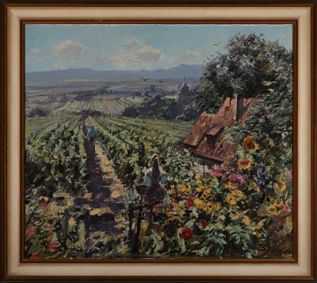 Detail k: Hans-Jörg Becker, 1930 Berlin-2013, Sommertag in der Pfalz, Öl/Lwd, rechts unten signiert, ca. 70x80cm, R. ca. 83x93cm