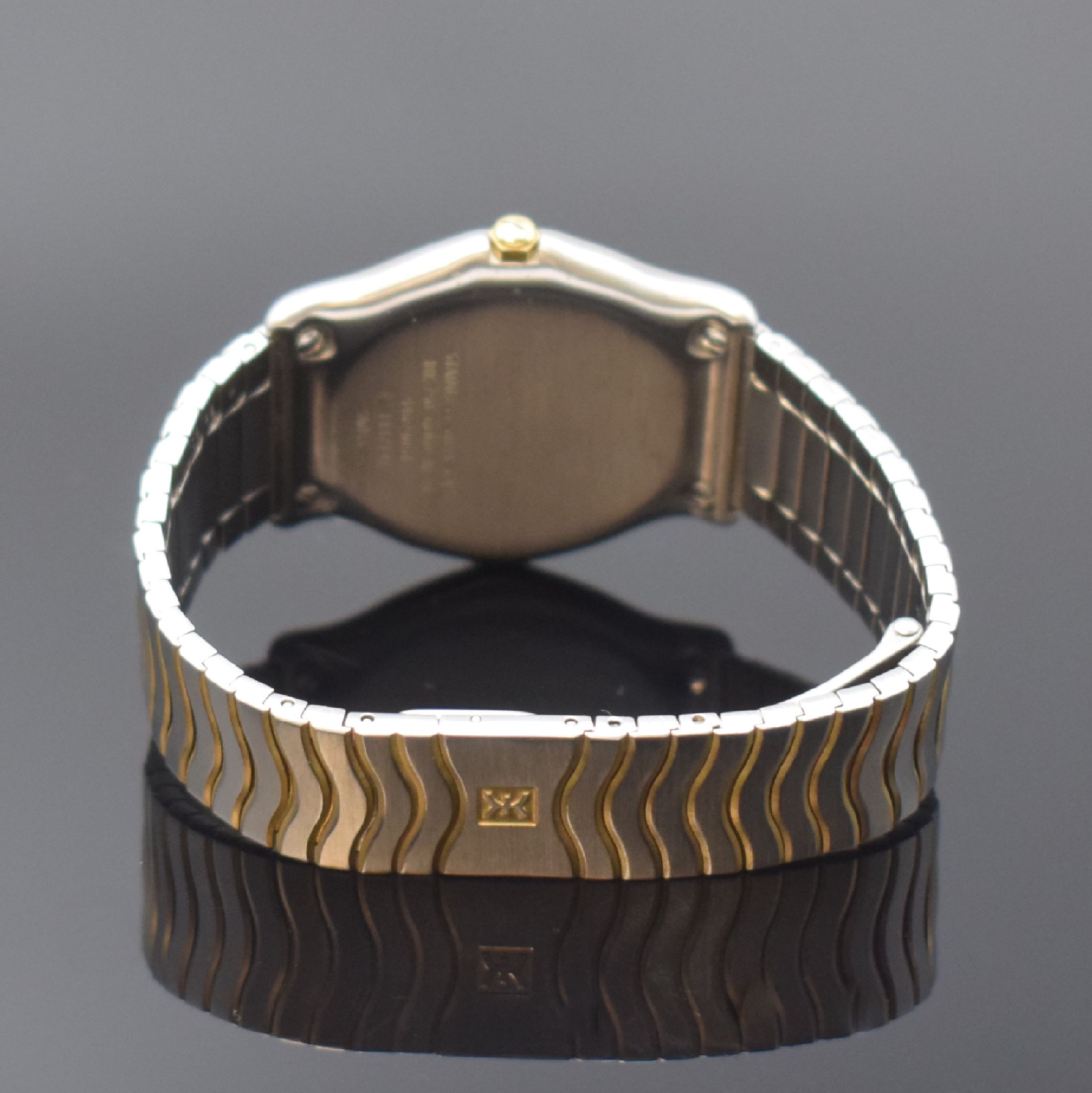 Detail b: EBEL Sportwave Herrenarmbanduhr in Stahl/Gold, Schweiz um 2000, quartz, Monocoque-Geh. 5- fach verschr. über Goldlünette, orig. Wellenband m. ...