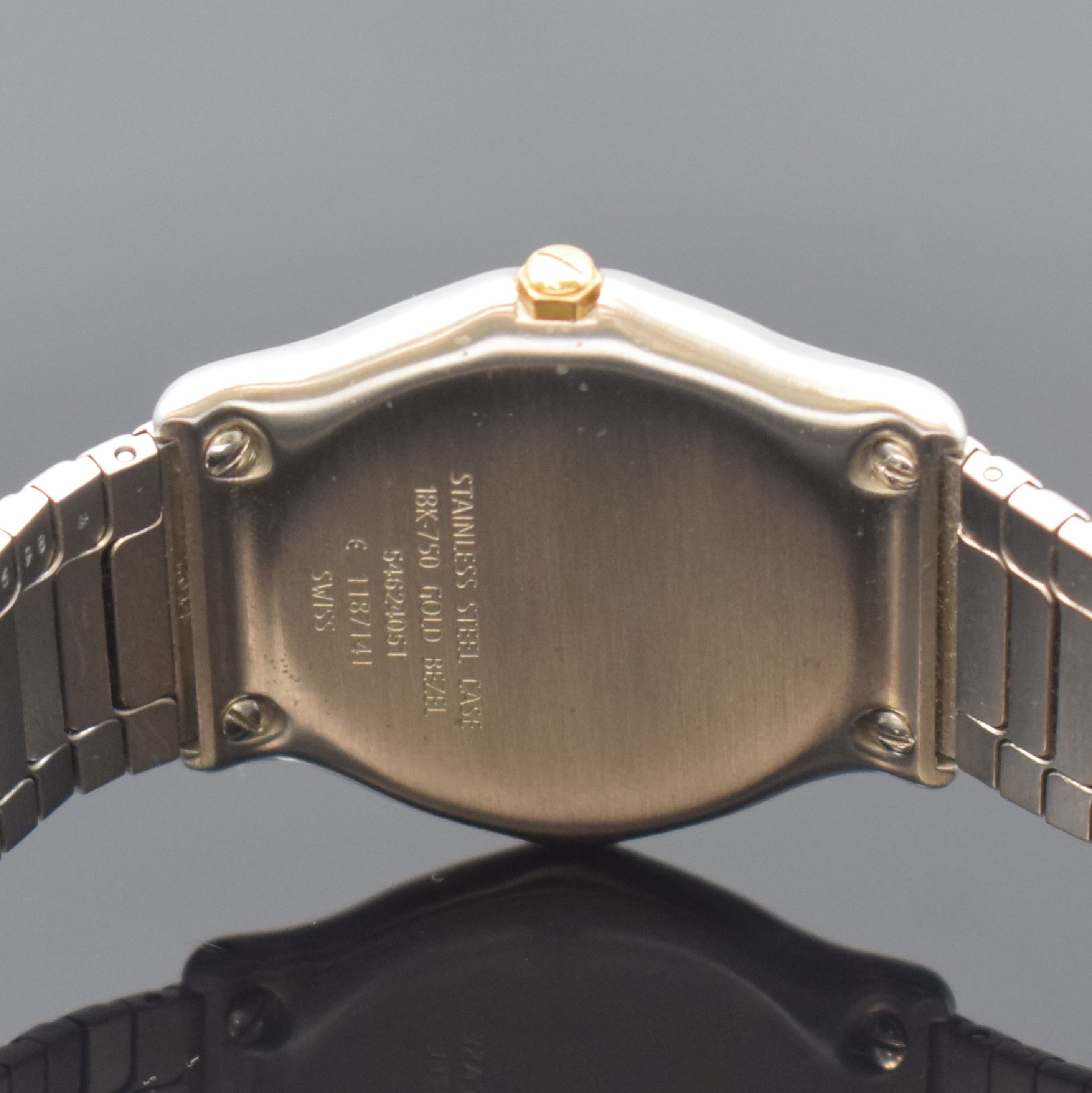 Detail c: EBEL Sportwave Herrenarmbanduhr in Stahl/Gold, Schweiz um 2000, quartz, Monocoque-Geh. 5- fach verschr. über Goldlünette, orig. Wellenband m. ...