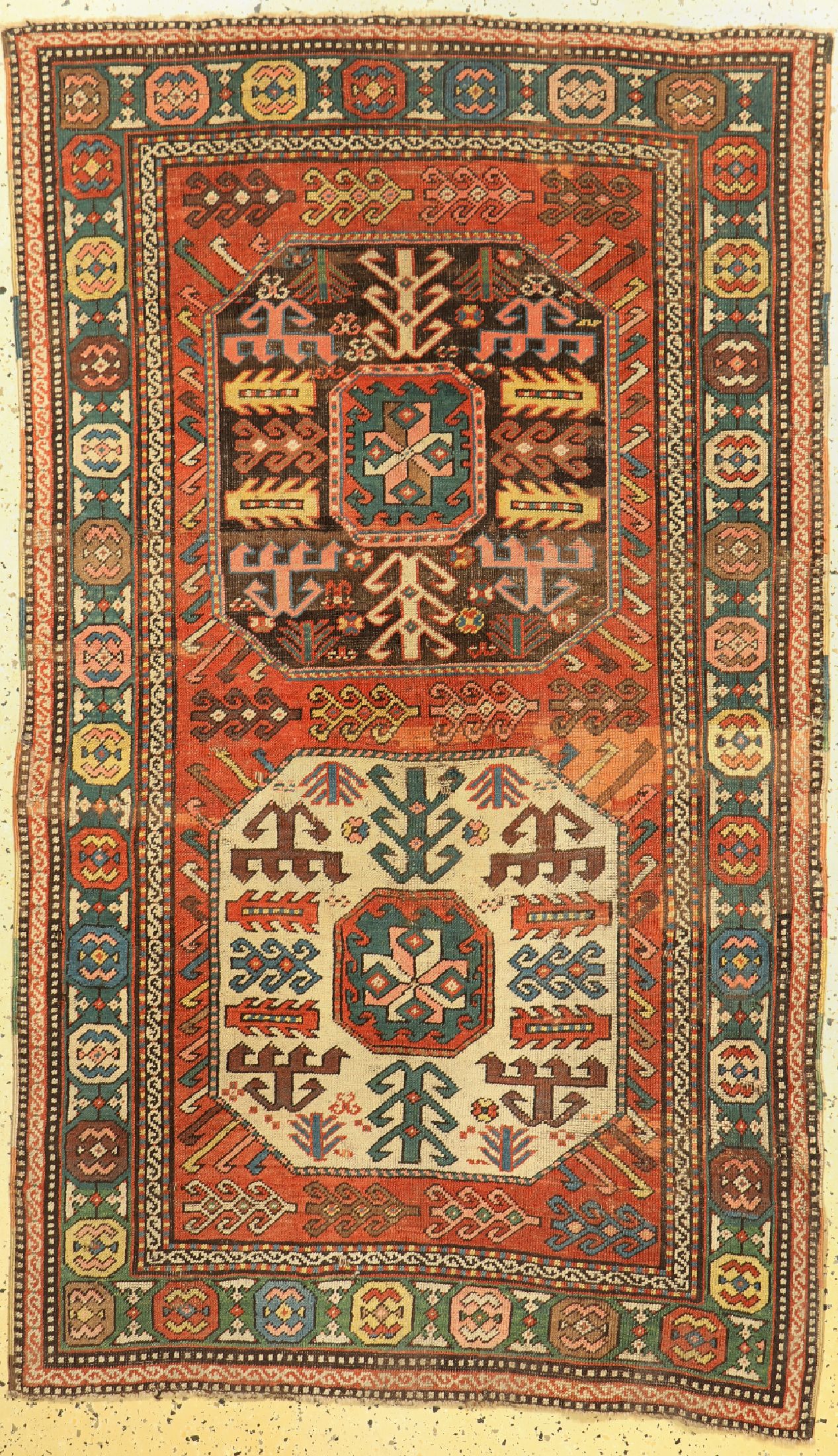 Kazak antik, Kaukasus, um 1900, Wolle auf Wolle, ca. 195 x 115 cm, EHZ: 3