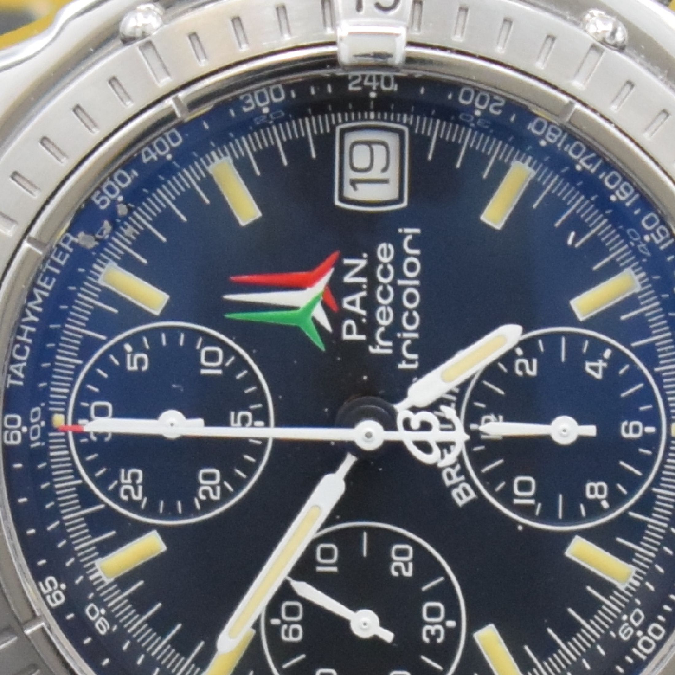 Detail f: BREITLING Armbandchronograph aus der Serie Kunstflugstaffeln hier P.A.N. frecce tricolori Referenz A13050.1, Automatik, Schweiz um 1995, auf 4000 ...