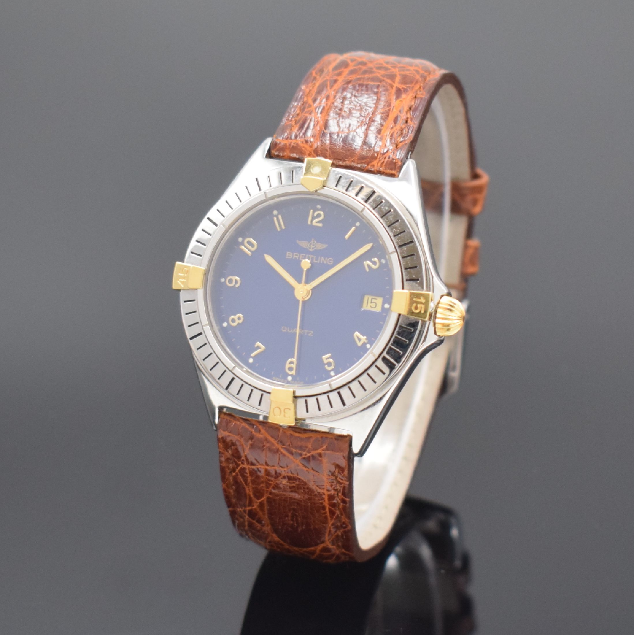 BREITLING Damenarmbanduhr Callisto Referenz 80510C, quarz, Edelstahl/Gold komb., Boden und Krone verschr., Lünette m. 60er Teilung eins. drehbar, ...