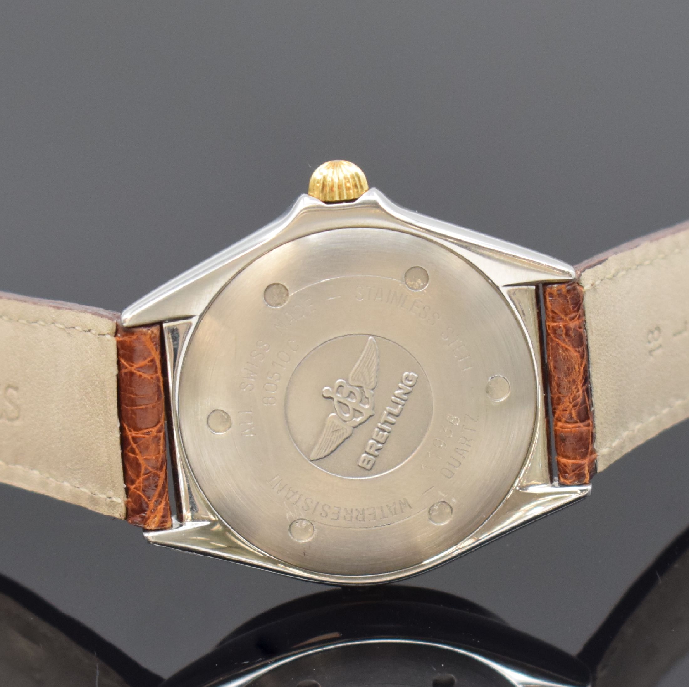 Detail c: BREITLING Damenarmbanduhr Callisto Referenz 80510C, quarz, Edelstahl/Gold komb., Boden und Krone verschr., Lünette m. 60er Teilung eins. drehbar, ...