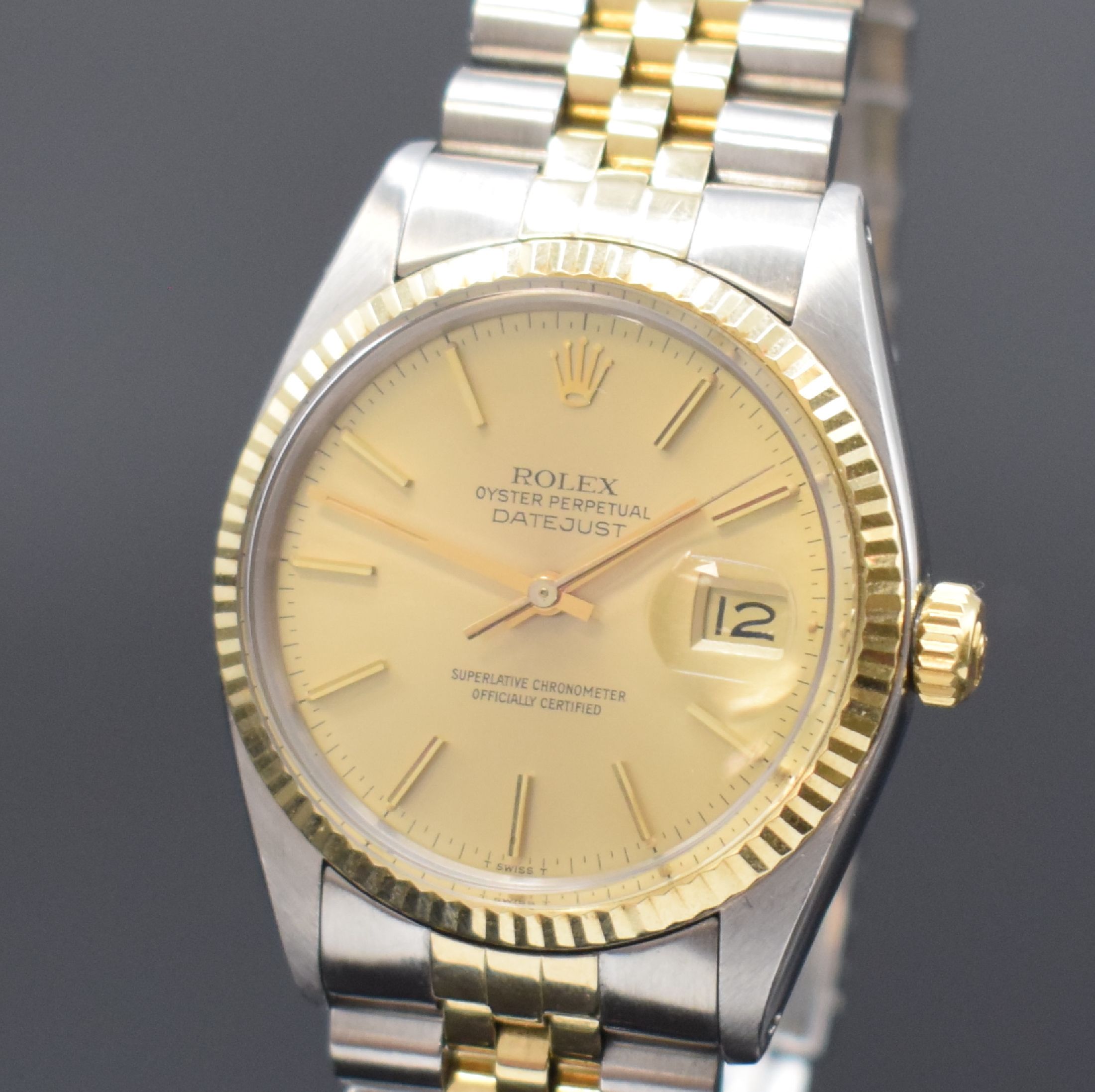 Detail a: ROLEX Datejust Herrenarmbanduhr in Stahl/Gold Referenz 16013, Schweiz um 1979, Automatik, verschr. Oystergeh., orig. Jubileeband Ref. 62523.H14, ...