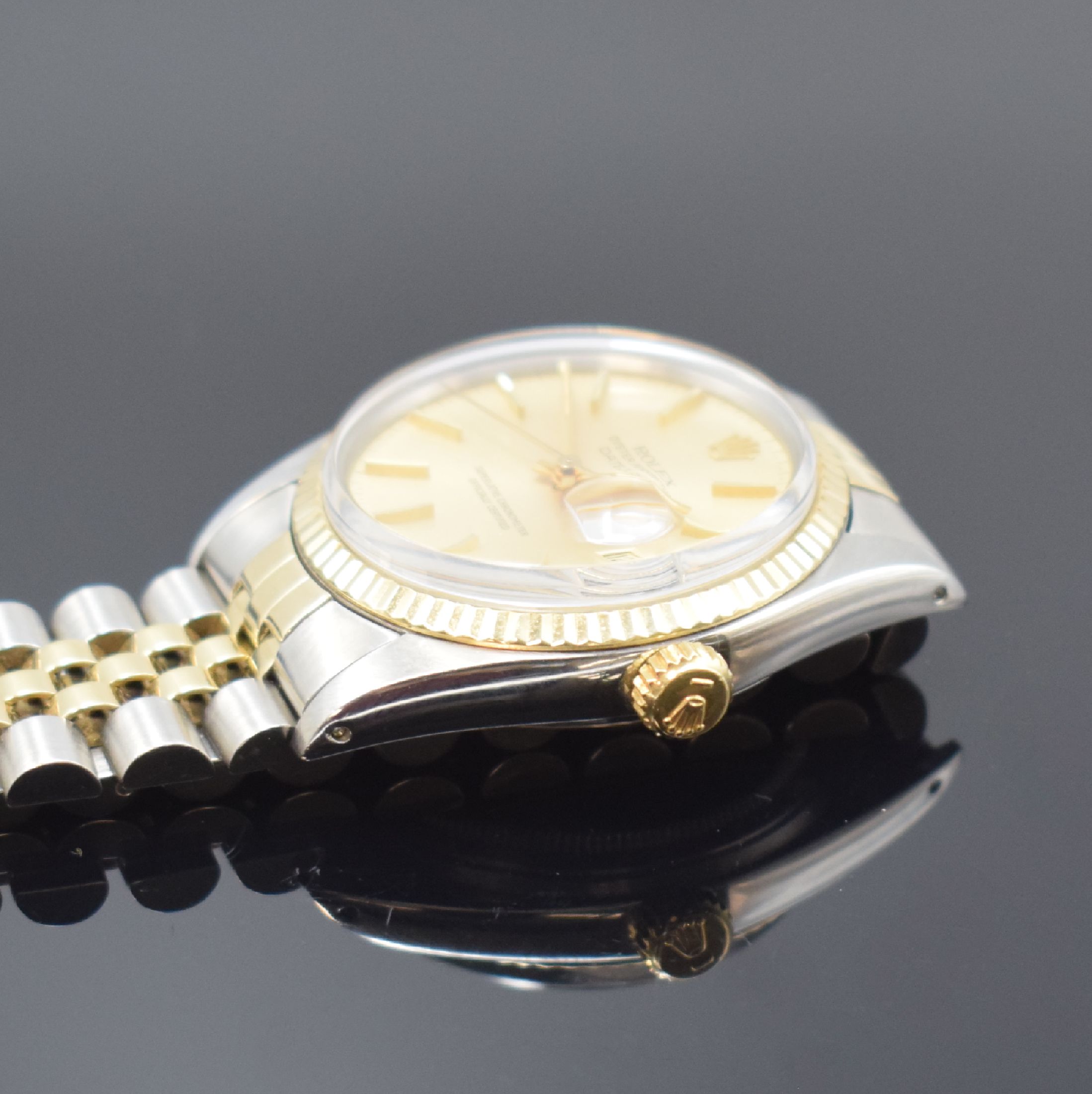 Detail c: ROLEX Datejust Herrenarmbanduhr in Stahl/Gold Referenz 16013, Schweiz um 1979, Automatik, verschr. Oystergeh., orig. Jubileeband Ref. 62523.H14, ...