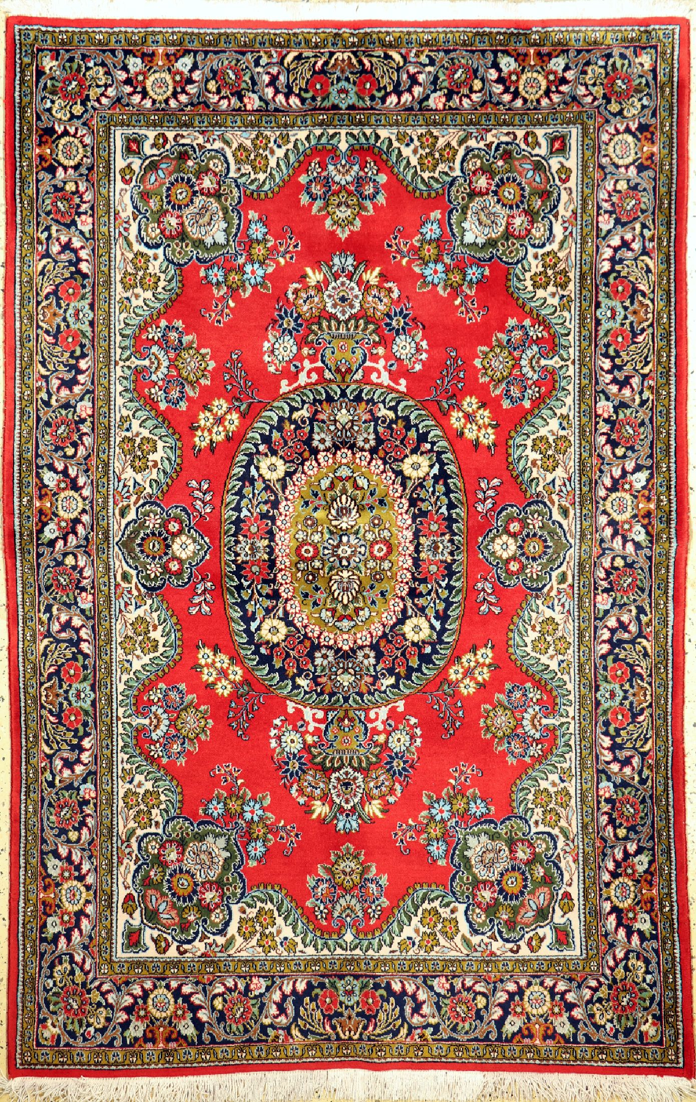 Ghom Kork, Persien, ca. 40 Jahre, Korkwolleauf Baumwolle, ca. 210 x 136 cm, gereinigt, EHZ: 1-2