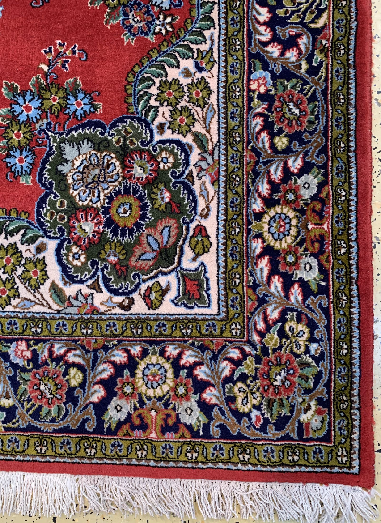 Detail a: Ghom Kork, Persien, ca. 40 Jahre, Korkwolleauf Baumwolle, ca. 210 x 136 cm, gereinigt, EHZ: 1-2