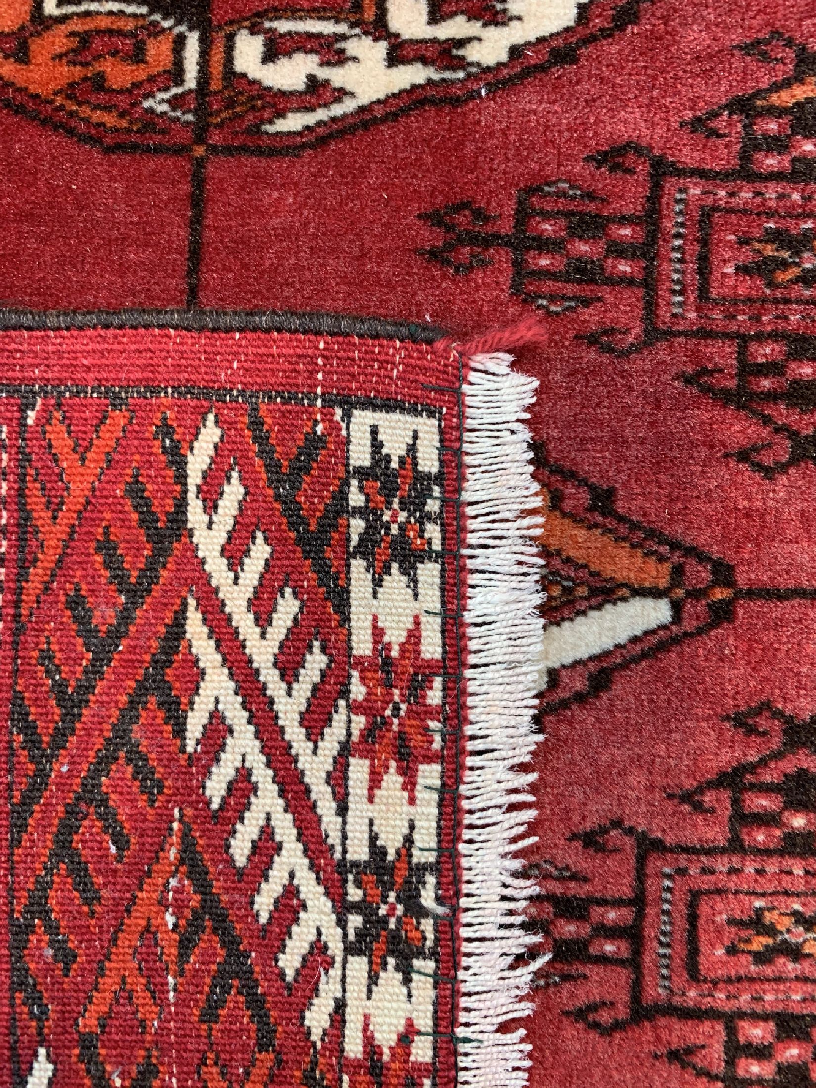 Detail d: Torkmen fein, Persien, ca. 50 Jahre, Wolle auf Baumwolle, ca. 170 x 132 cm, EHZ: 1-2