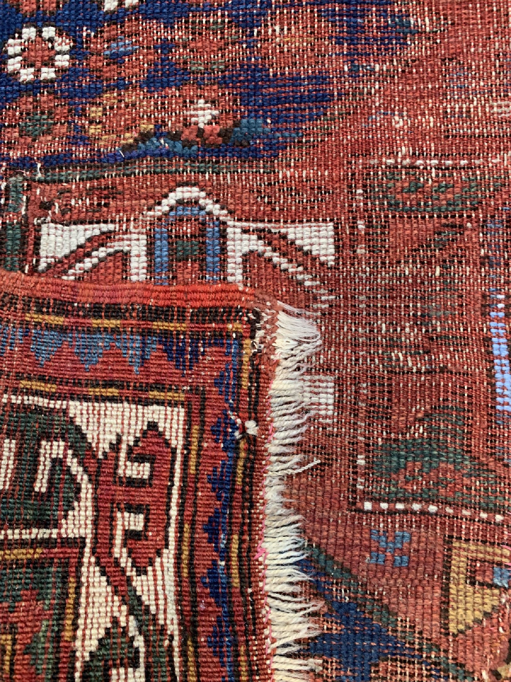 Detail e: Kazak antik, Kaukasus, 19.Jhd, Wolle auf Wolle, ca. 200 x 102 cm, EHZ: 3